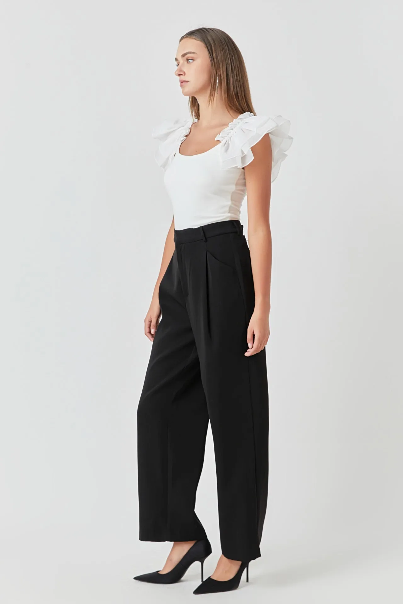 Organza Ruffle with Knit Top sold by Endless Rose product image thumbnail 3