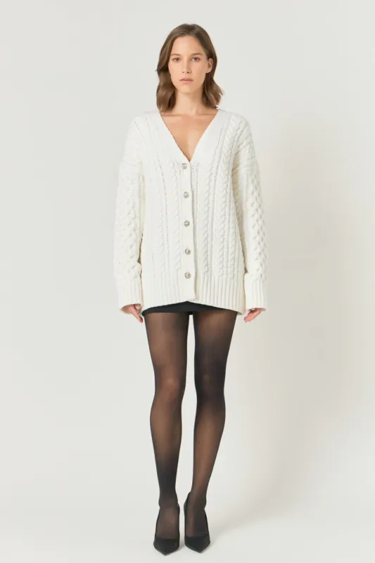 Oversized Cable Knit Cardigan sold by Endless Rose