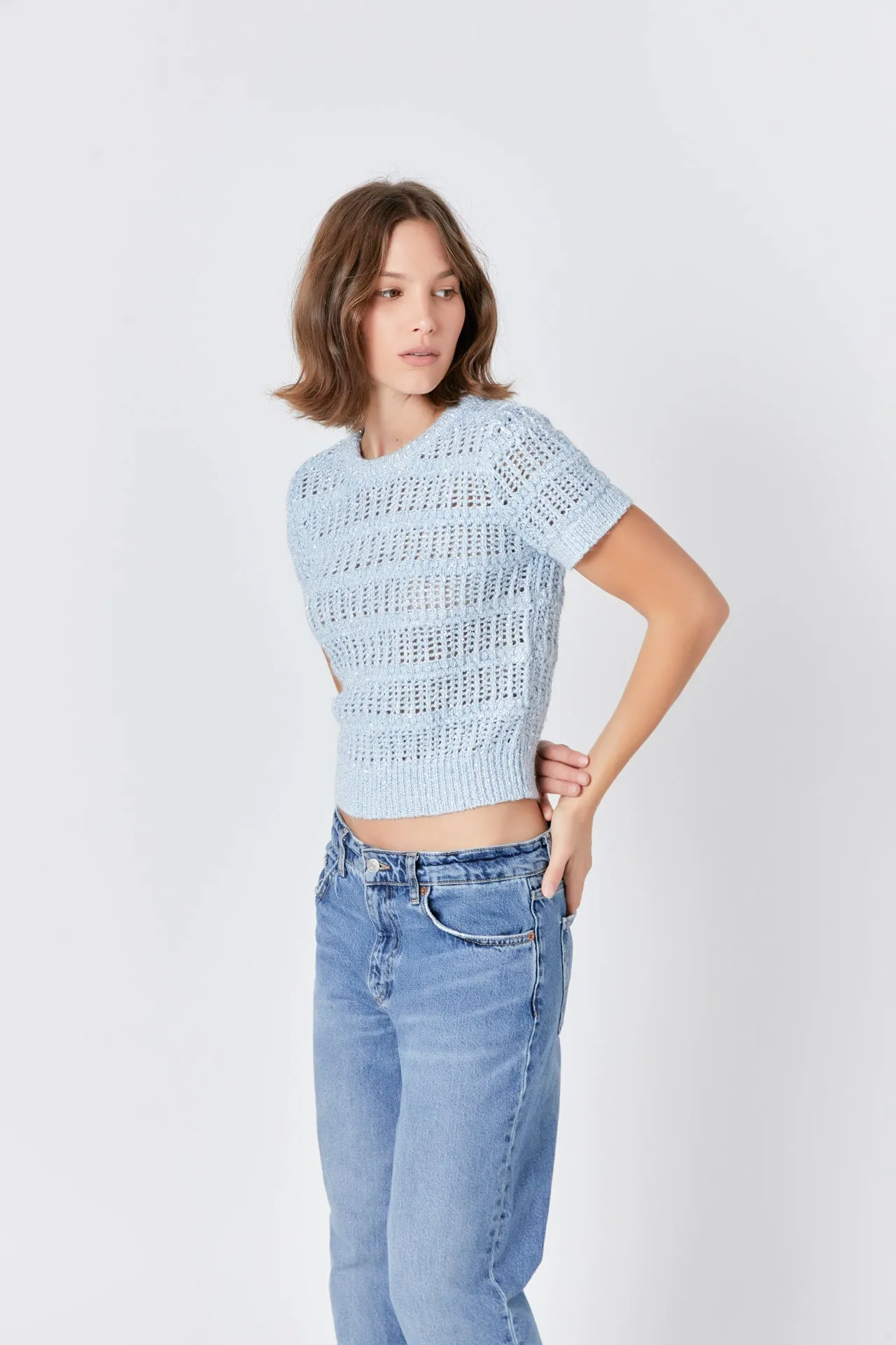 Sequins Short Sleeve Top sold by Endless Rose product image thumbnail 5