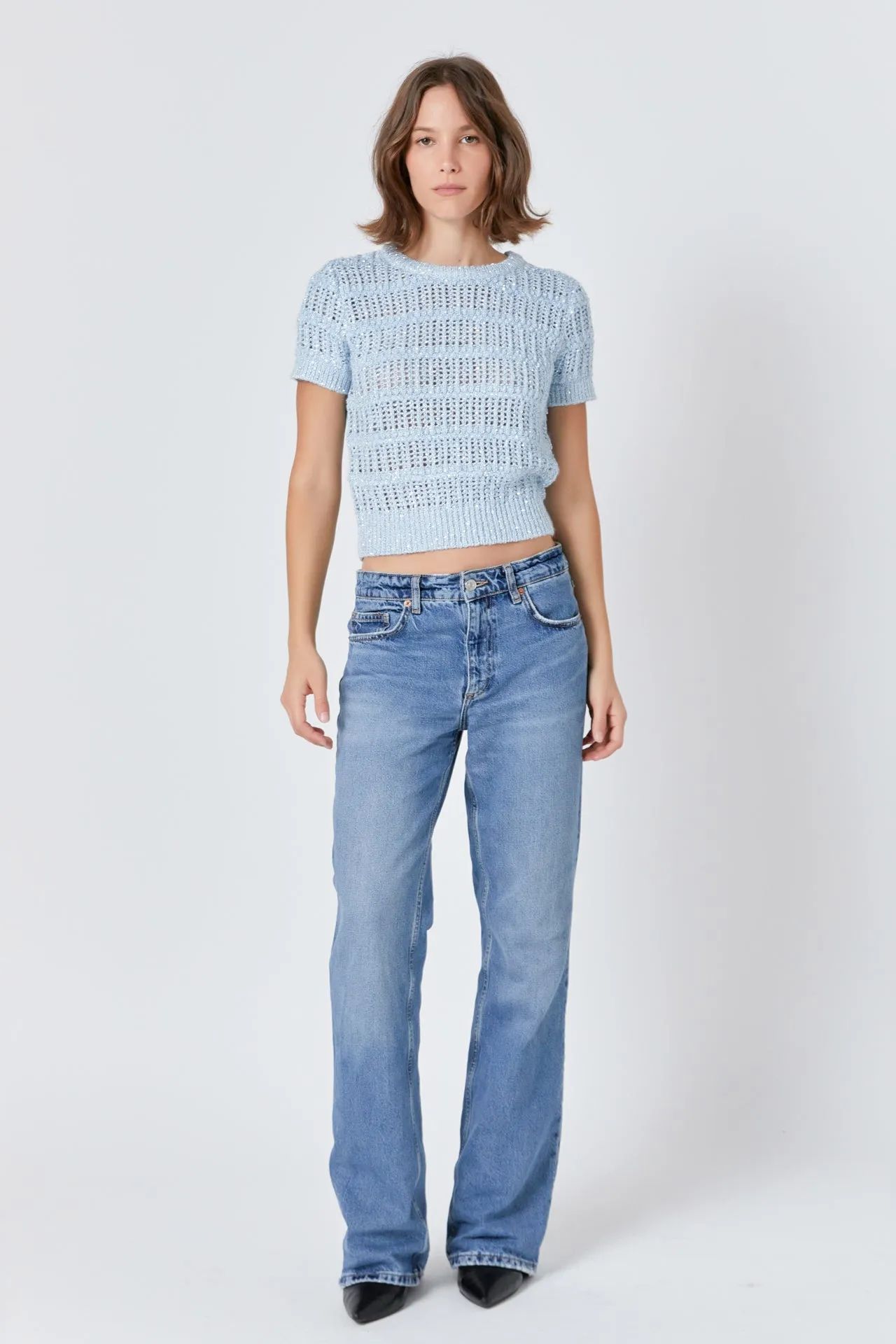 Sequins Short Sleeve Top sold by Endless Rose