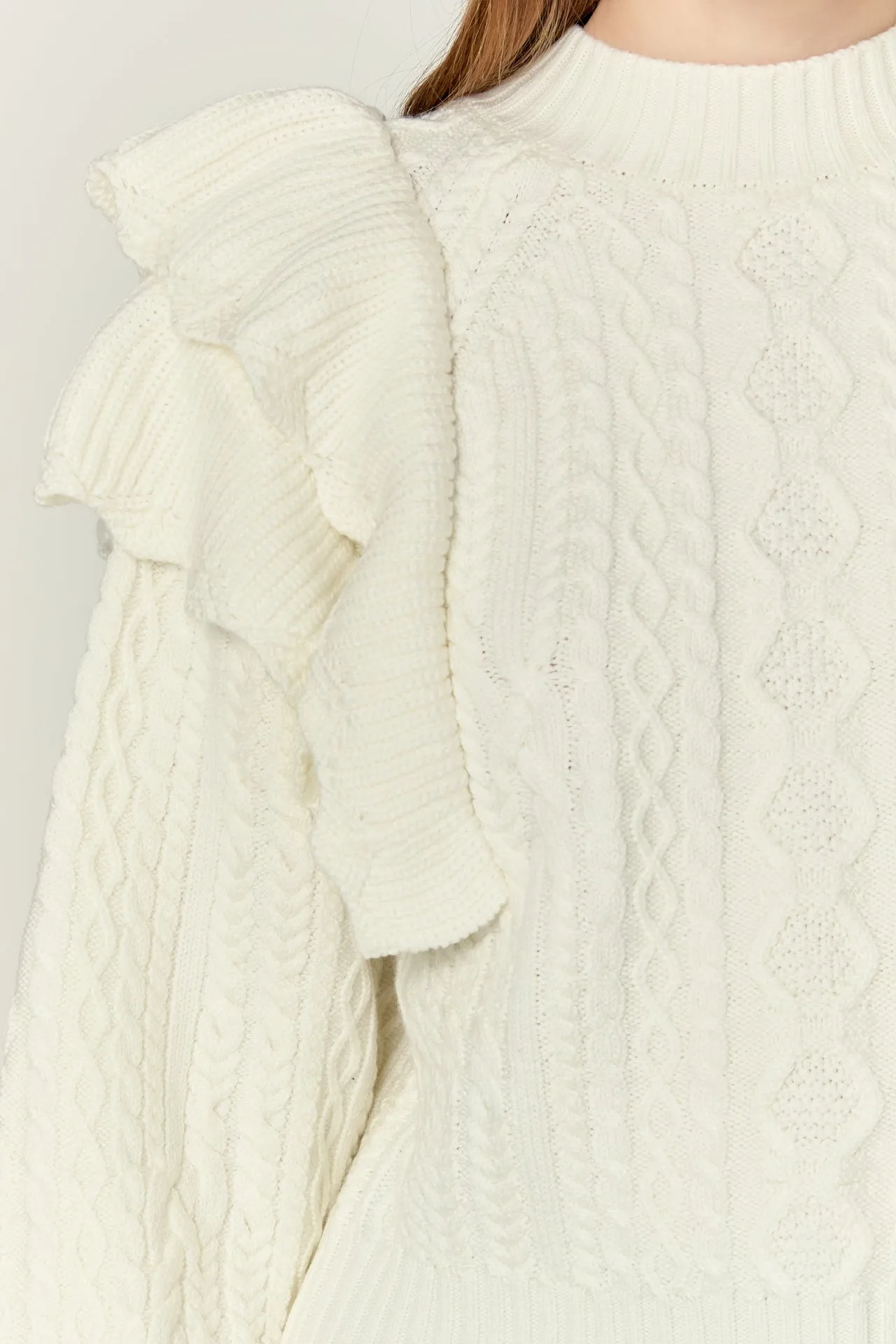 Cable Knit Ruffled Sweater sold by Endless Rose product image thumbnail 2