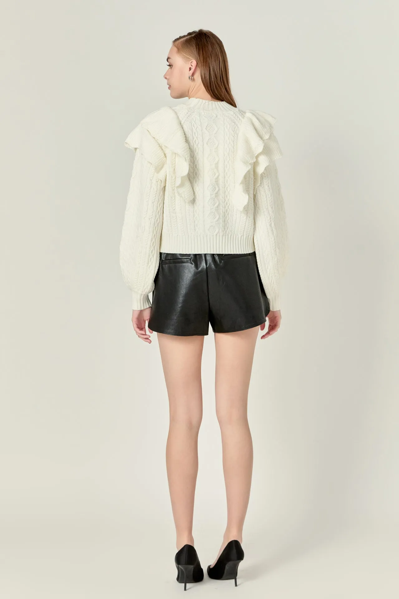 Cable Knit Ruffled Sweater sold by Endless Rose product image thumbnail 4