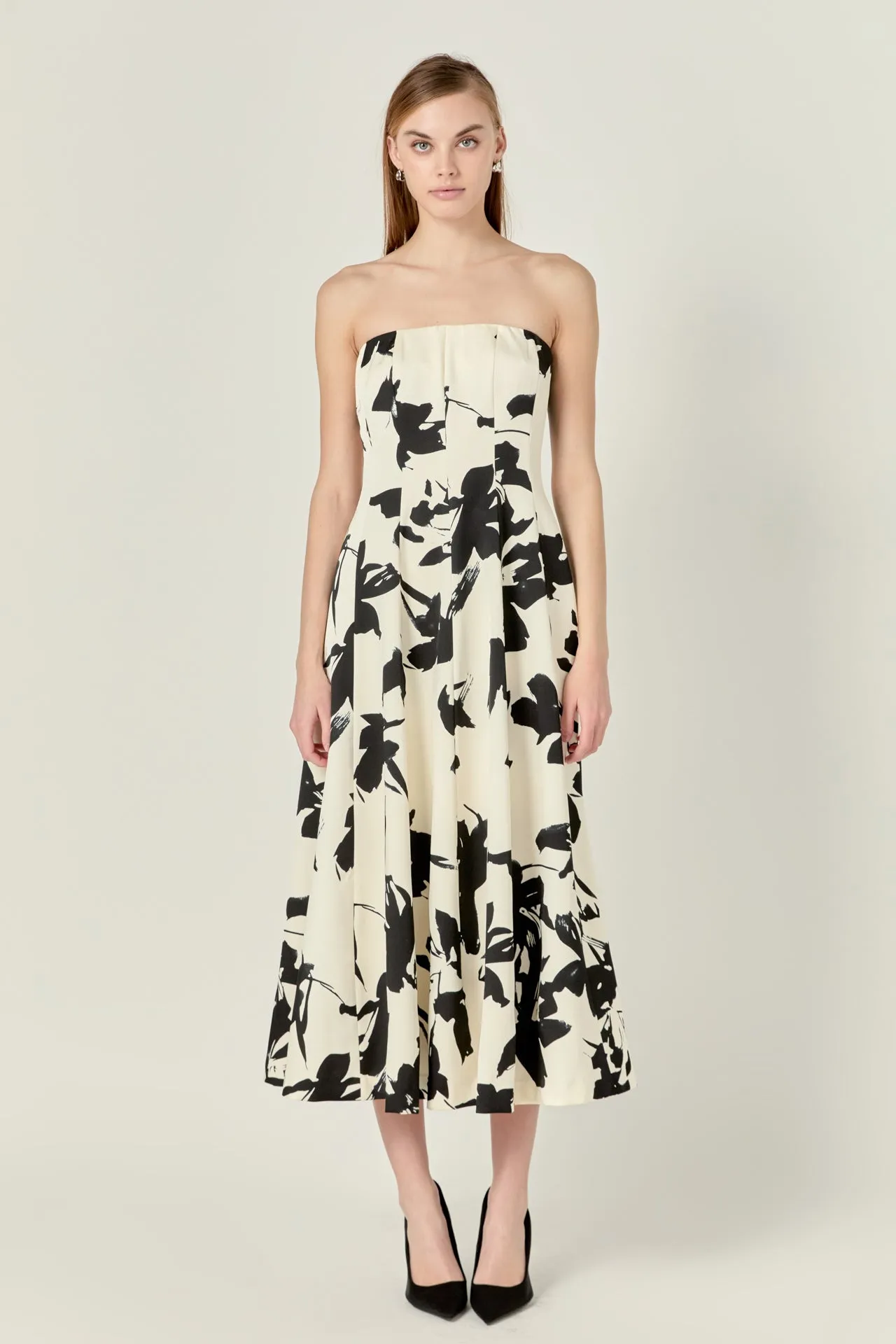 Strapless Flounced Midi Dress sold by Endless Rose