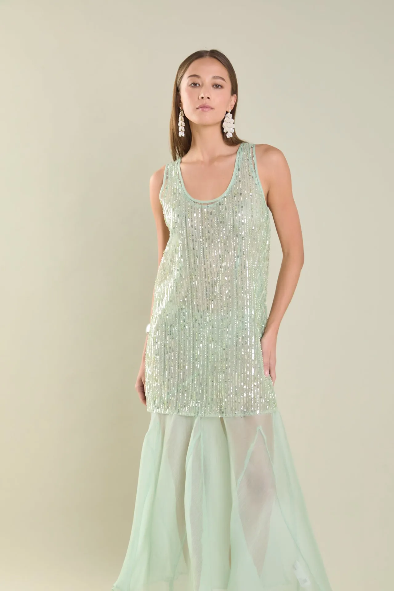 Sequins Overlay Chiffon Maxi Dress sold by Endless Rose product image thumbnail 5
