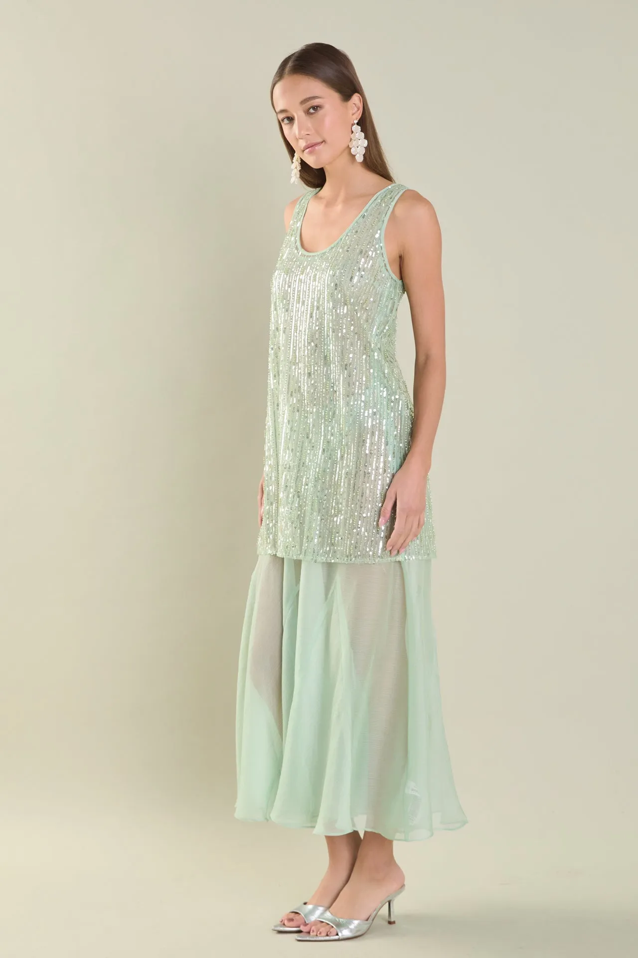 Sequins Overlay Chiffon Maxi Dress sold by Endless Rose product image thumbnail 3