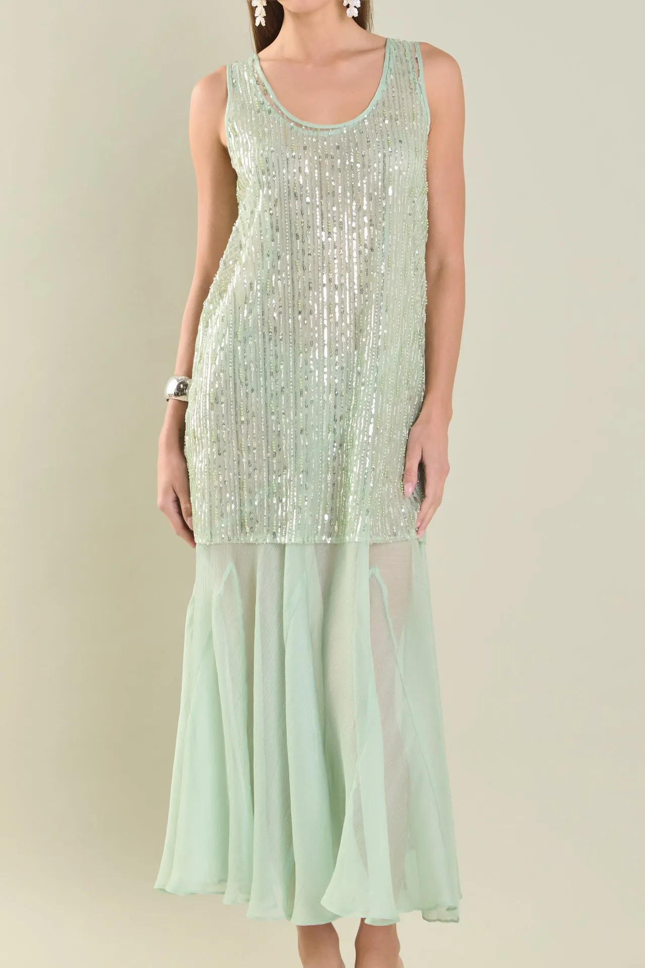 Sequins Overlay Chiffon Maxi Dress sold by Endless Rose product image thumbnail 2