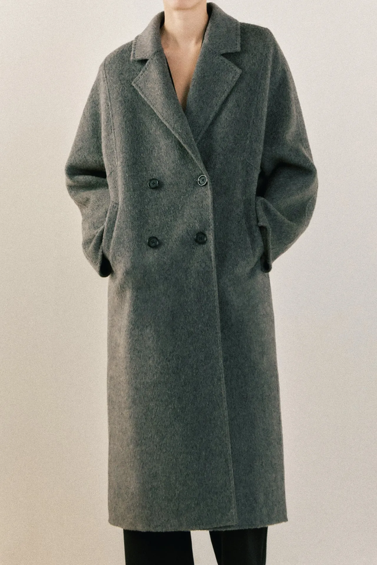 Double Breasted Handmade Blend Maxi Coat sold by Endless Rose product image thumbnail 2