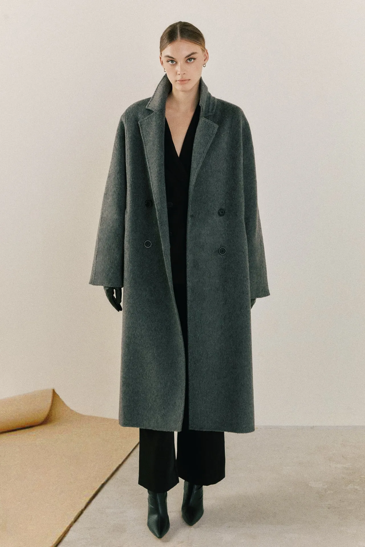 Double Breasted Handmade Blend Maxi Coat sold by Endless Rose