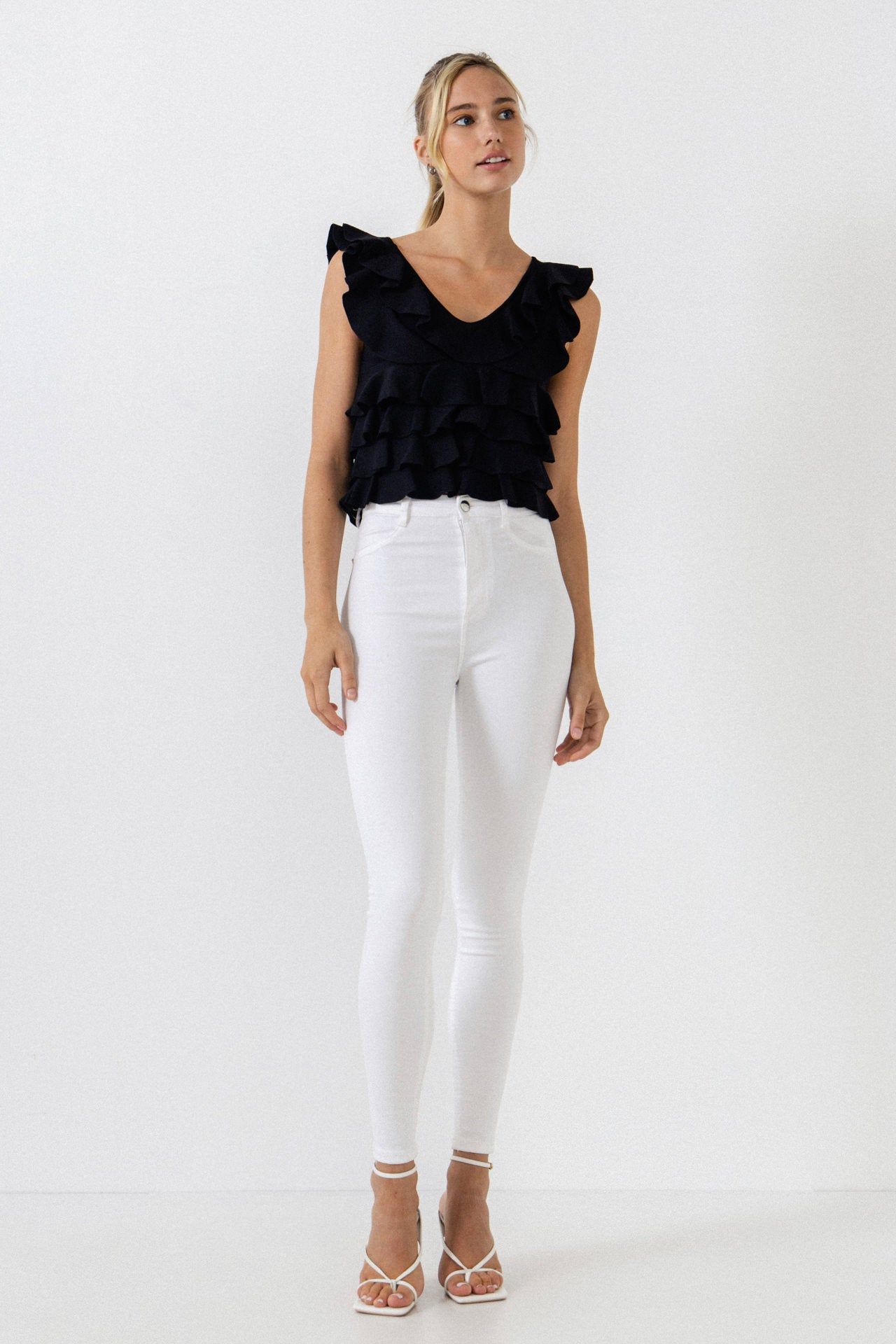 Ruffle Fitted Mini Top sold by Endless Rose