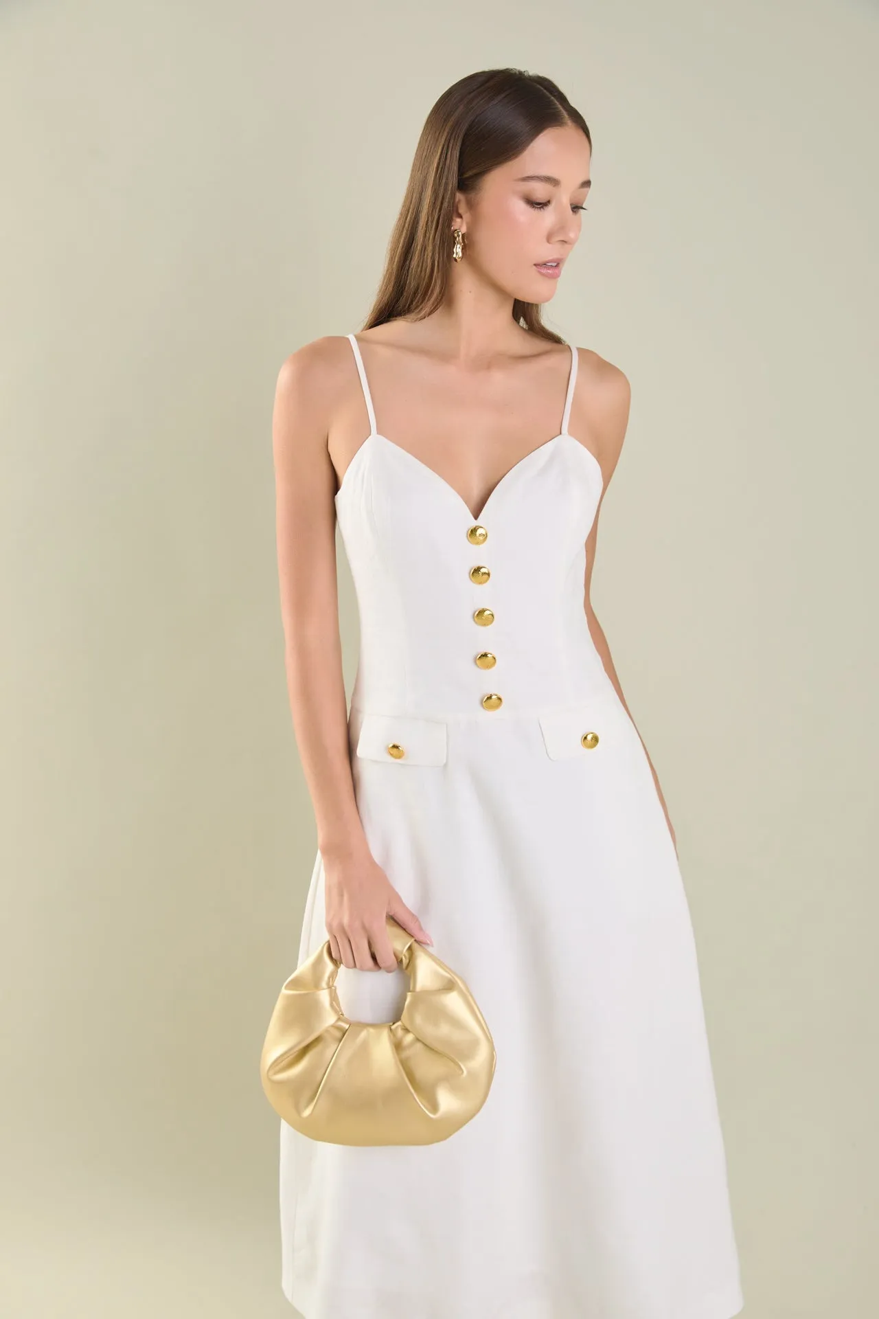 Linen Buttoned Midi Dress sold by Endless Rose product image thumbnail 5