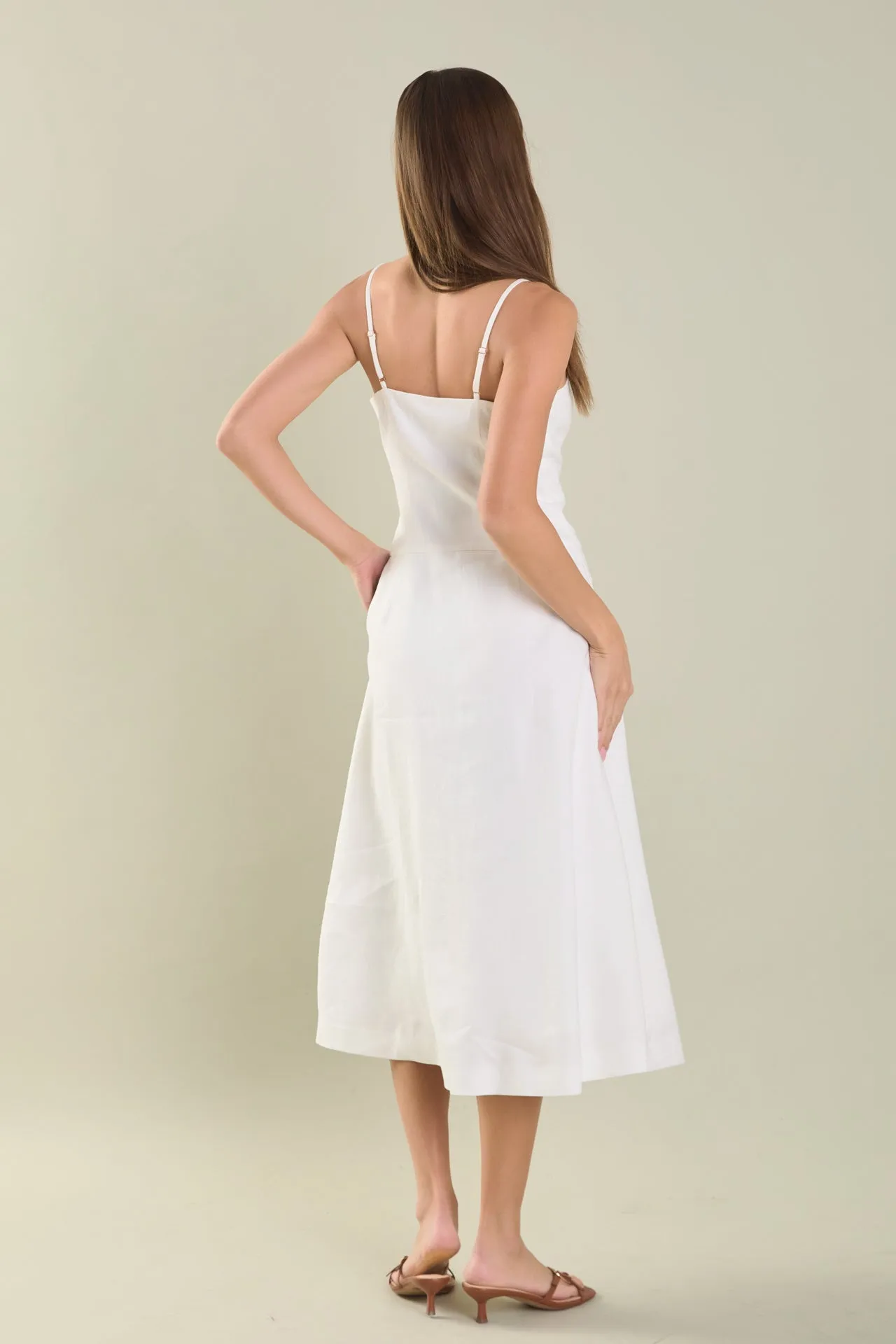 Linen Buttoned Midi Dress sold by Endless Rose product image thumbnail 4