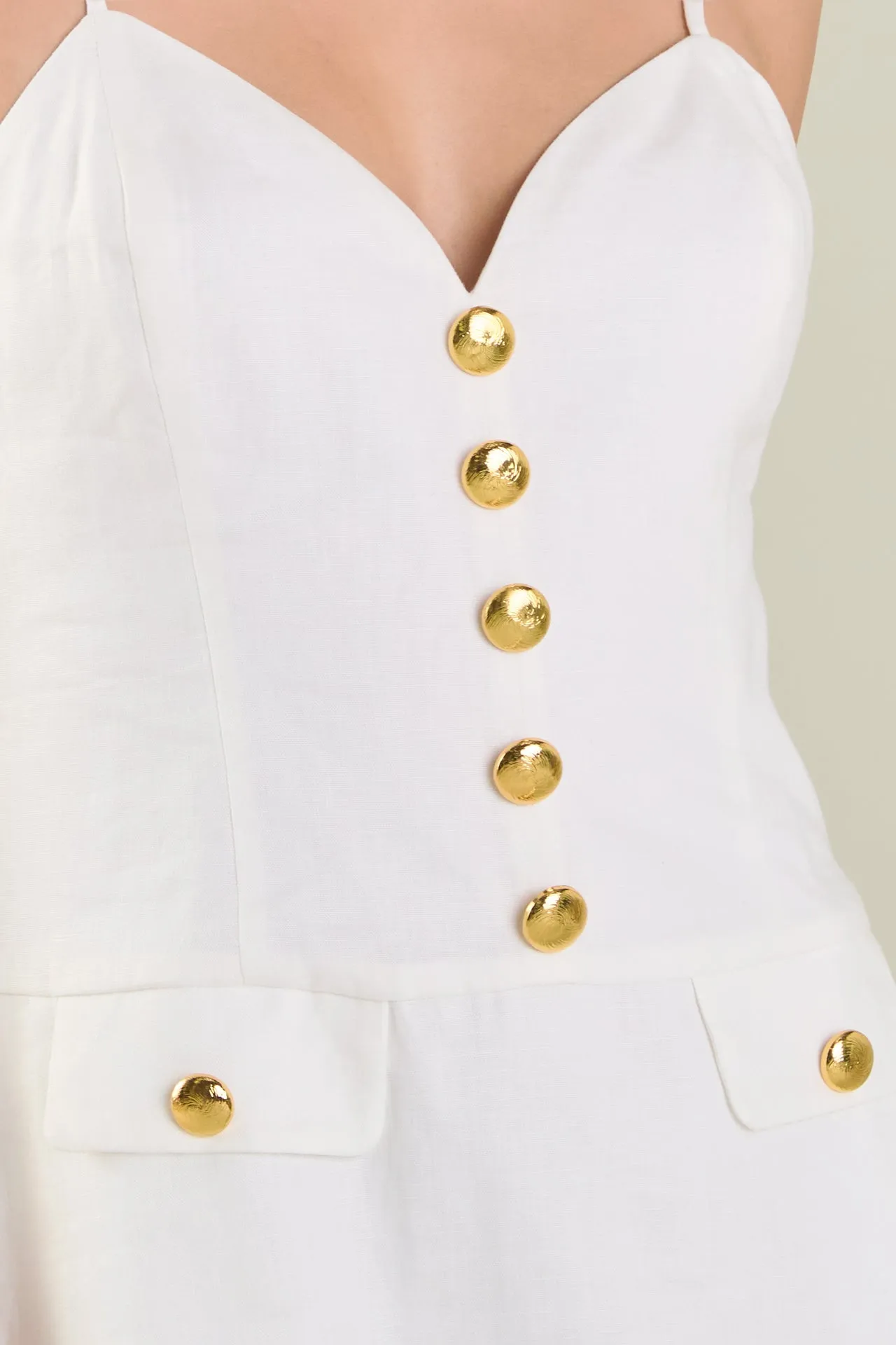 Linen Buttoned Midi Dress sold by Endless Rose product image thumbnail 2