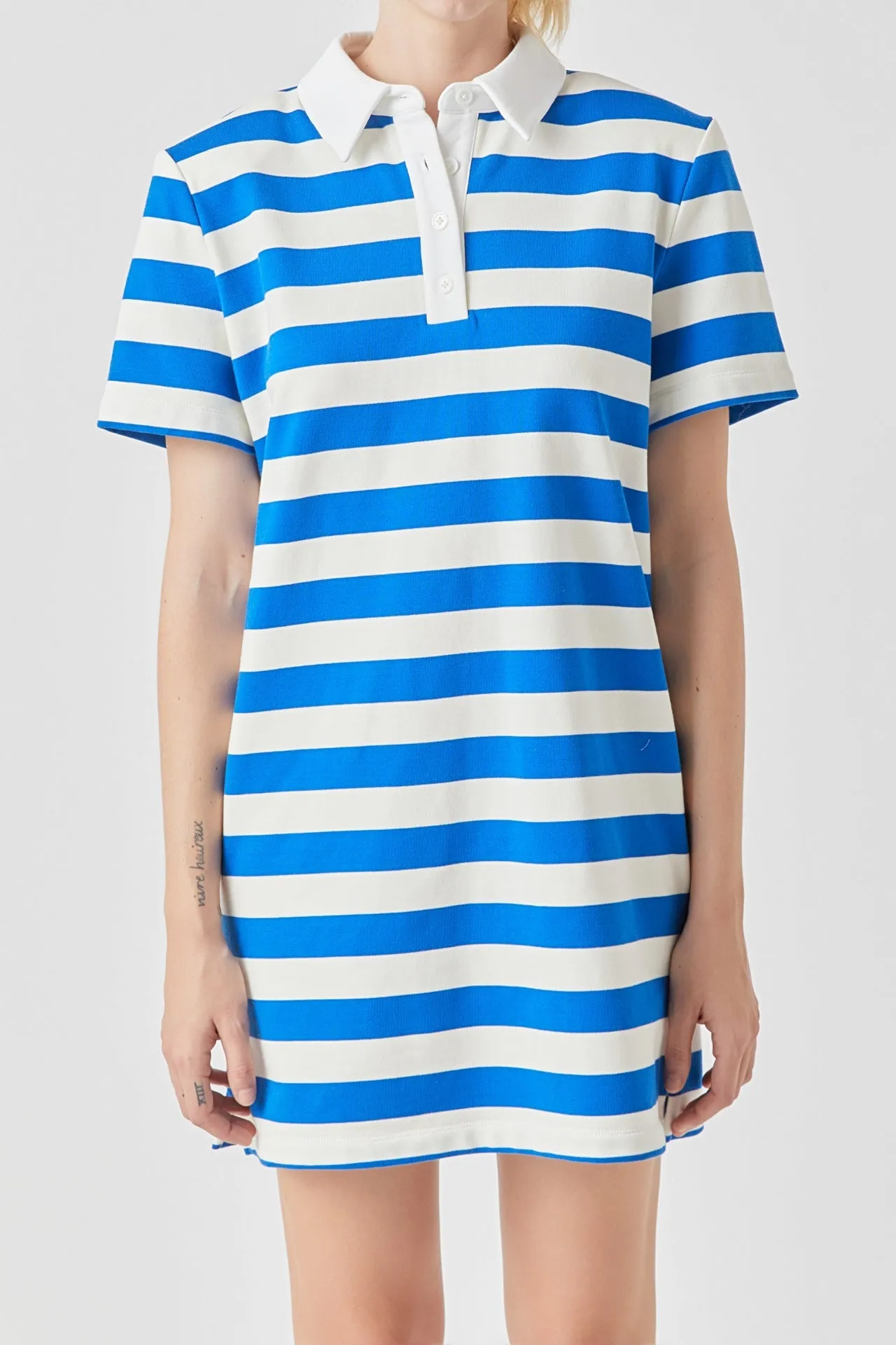 Stripe Collar Mini Dress sold by Endless Rose product image thumbnail 4