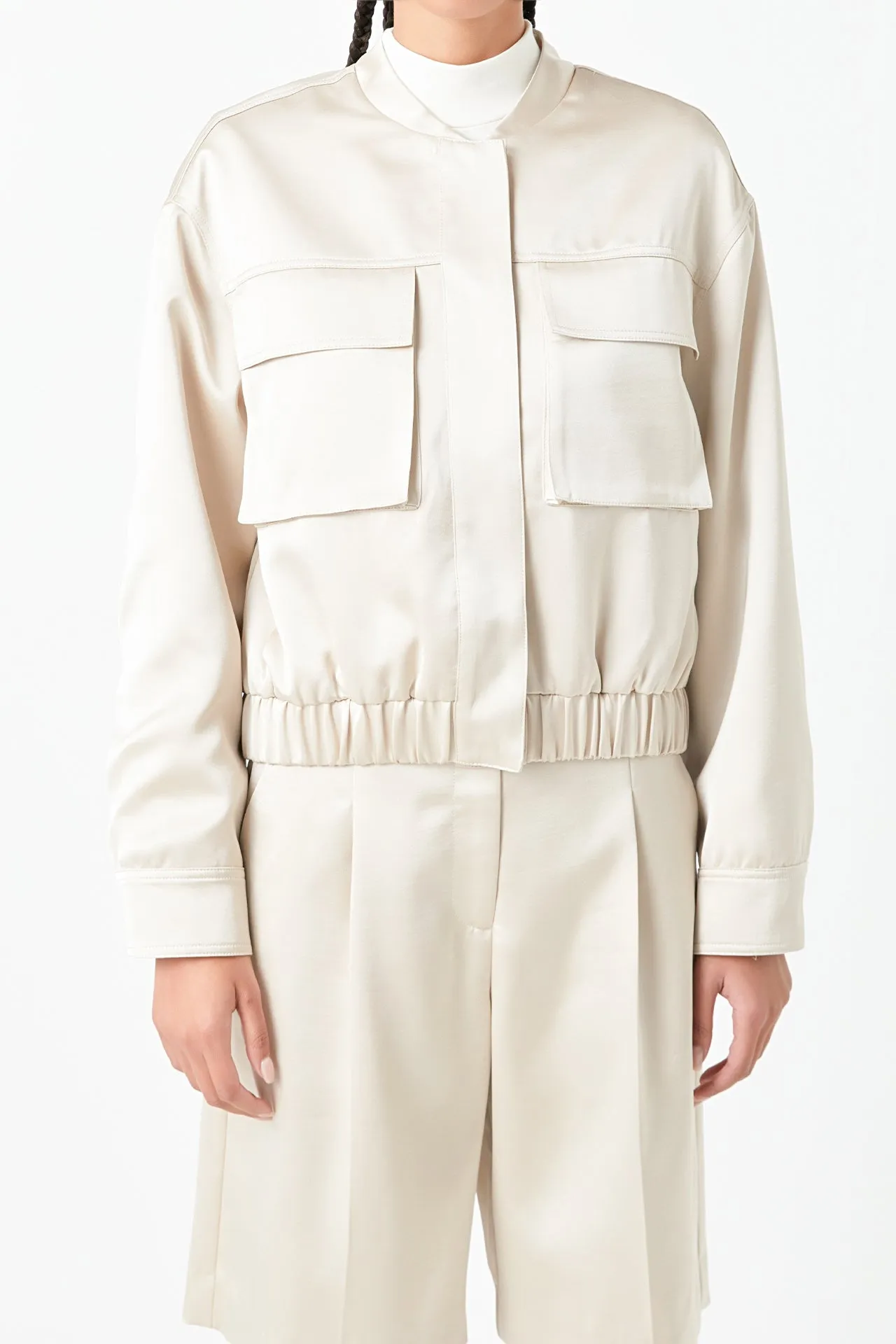 Pocket Satin Jacket sold by Endless Rose product image thumbnail 3