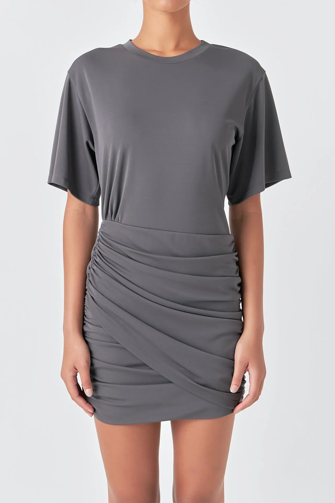 Asymmetric Ruched Mini Dress sold by Endless Rose product image thumbnail 5