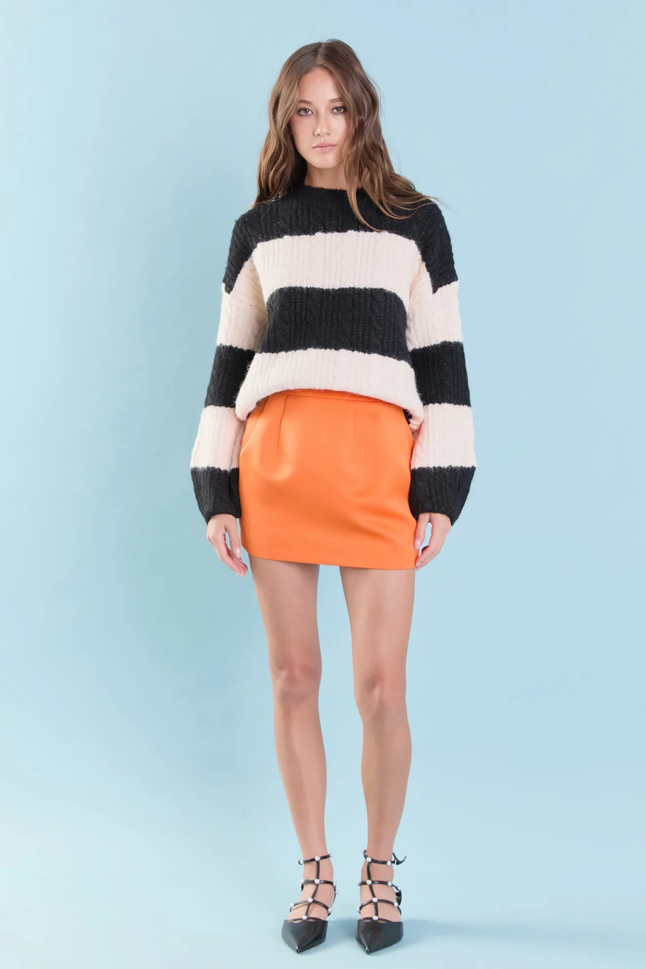 Satin Pintucked Mini Skirt sold by Endless Rose