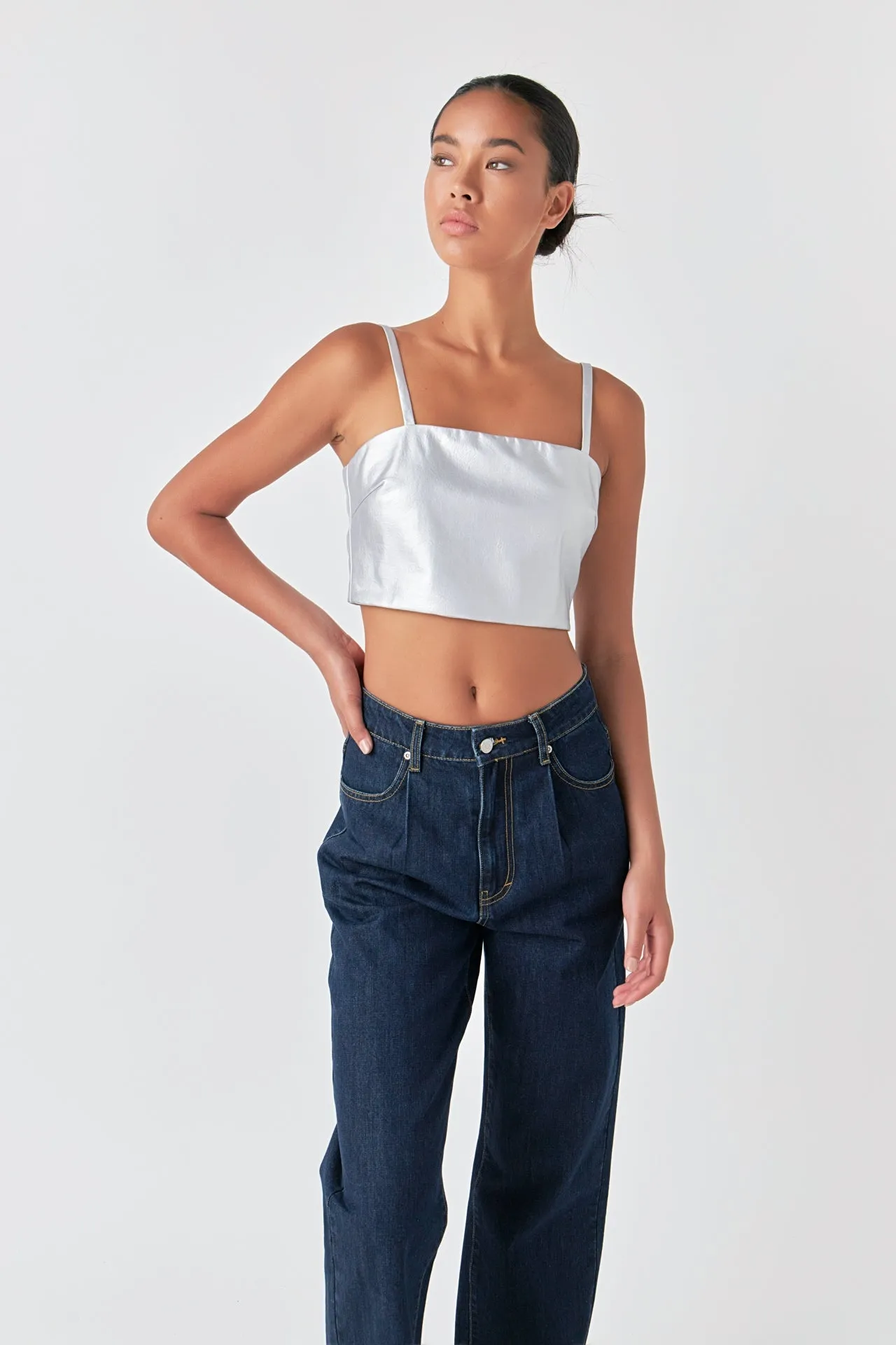 Faux Leather Crop Top sold by Endless Rose