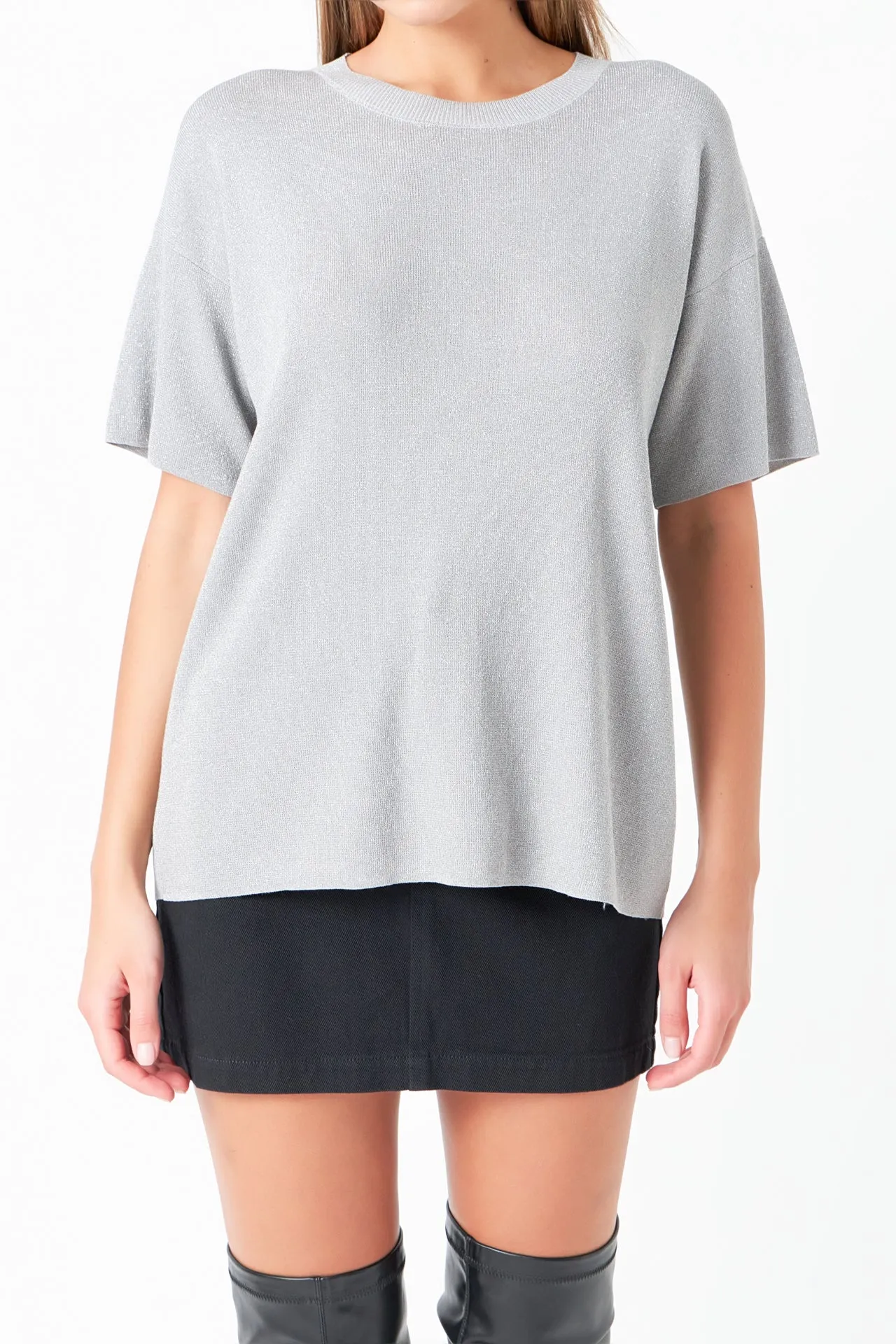 Lurex Short Sleeves Knit Top sold by Endless Rose product image thumbnail 2