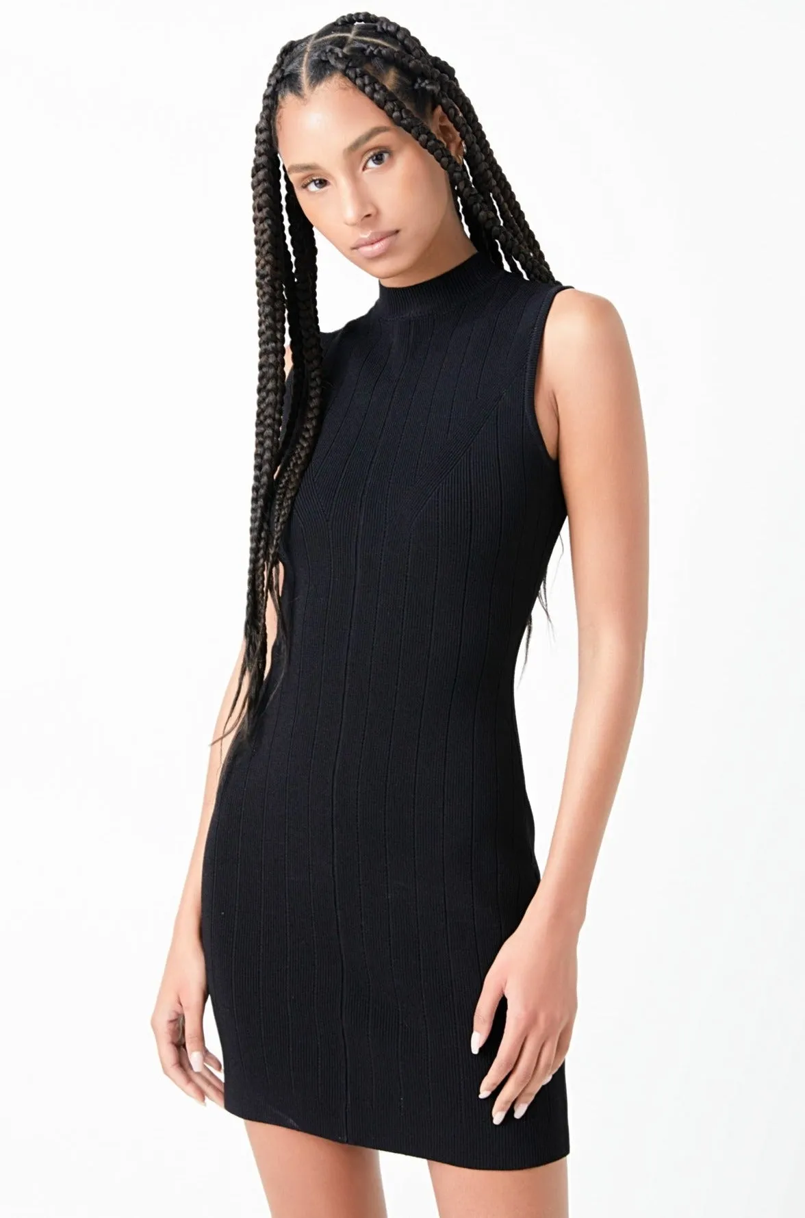 Mock Neck Sleeveless Knit Mini Dress sold by Endless Rose product image thumbnail 2