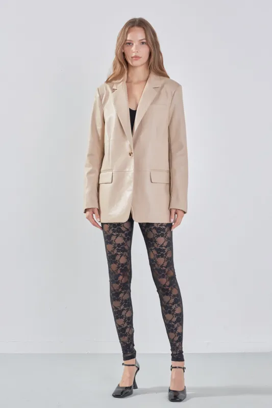 Faux Leather Blazer sold by Endless Rose