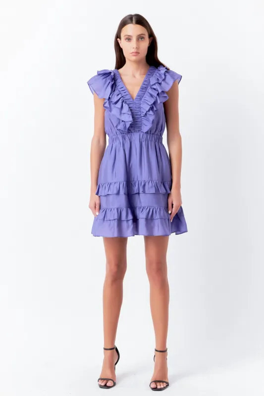 Ruffle Detail Mini Dress sold by Endless Rose