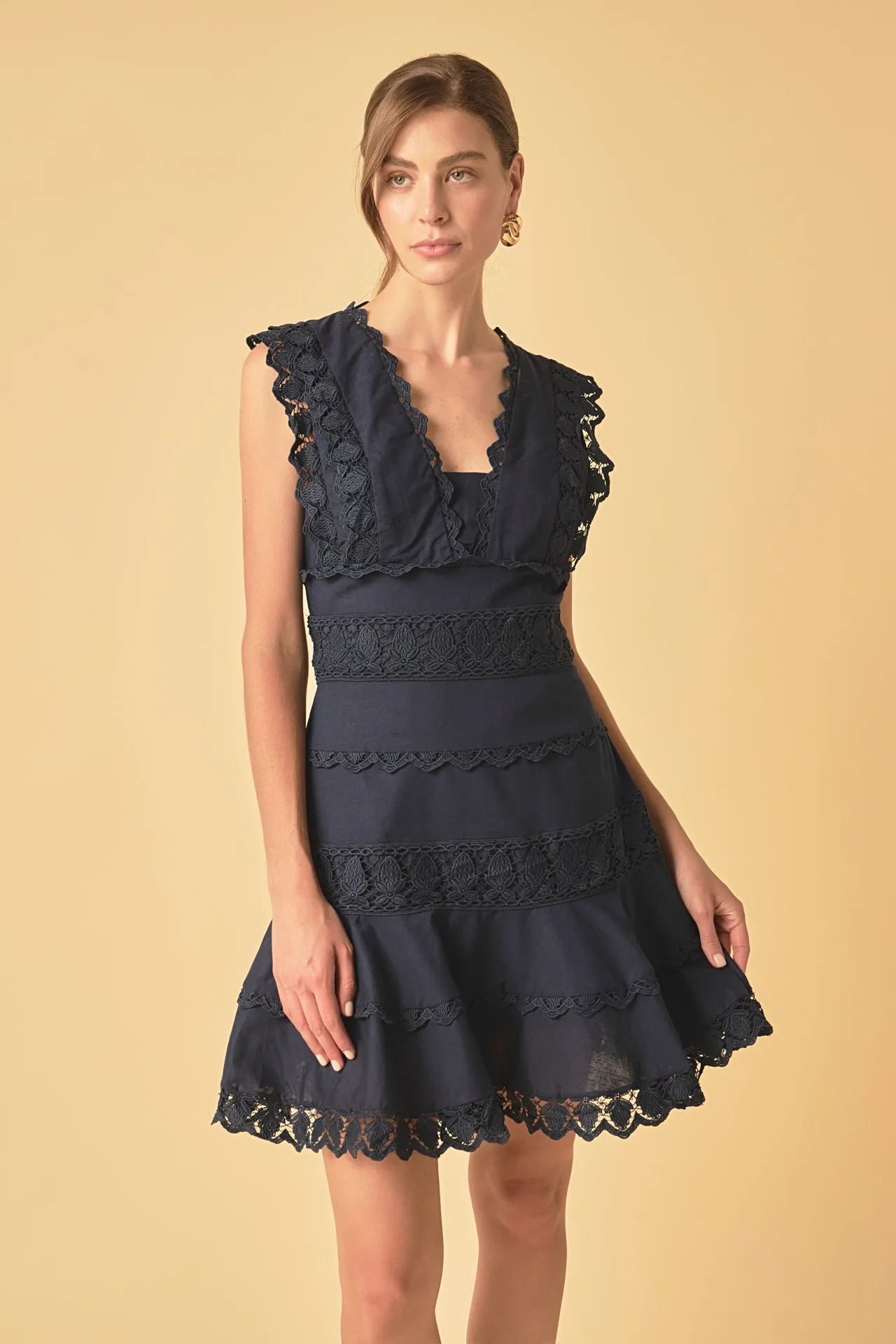 Plunging Neck Lace Trim Dress sold by Endless Rose product image thumbnail 5