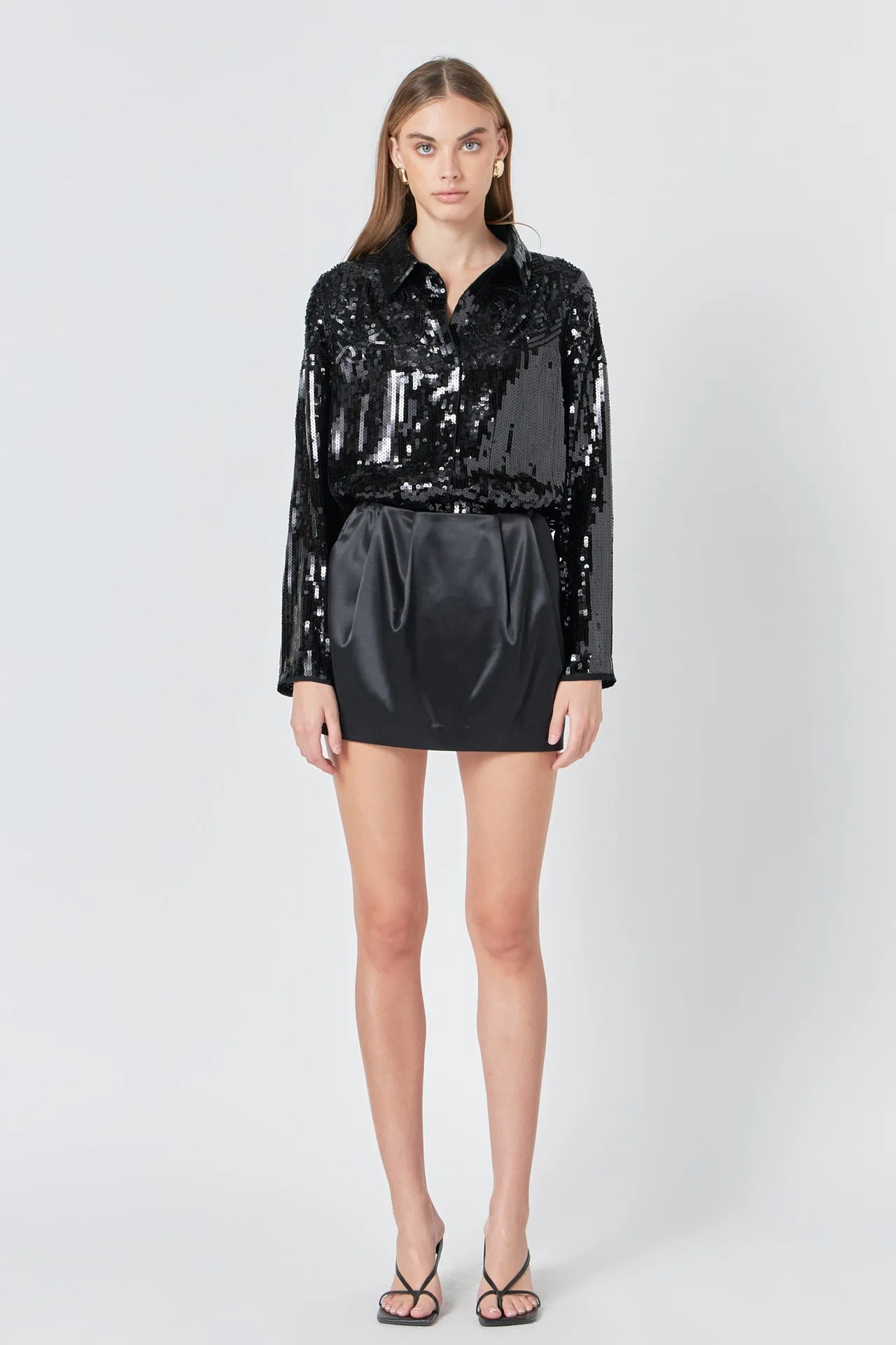 Satin Mini Skirt sold by Endless Rose