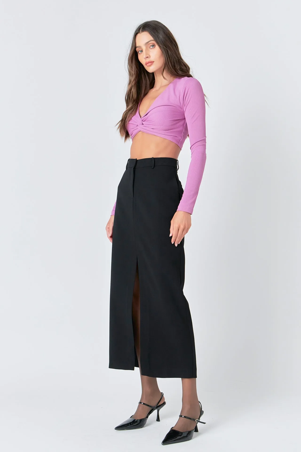 Front Twist Cropped Long Sleeve sold by Endless Rose product image thumbnail 5