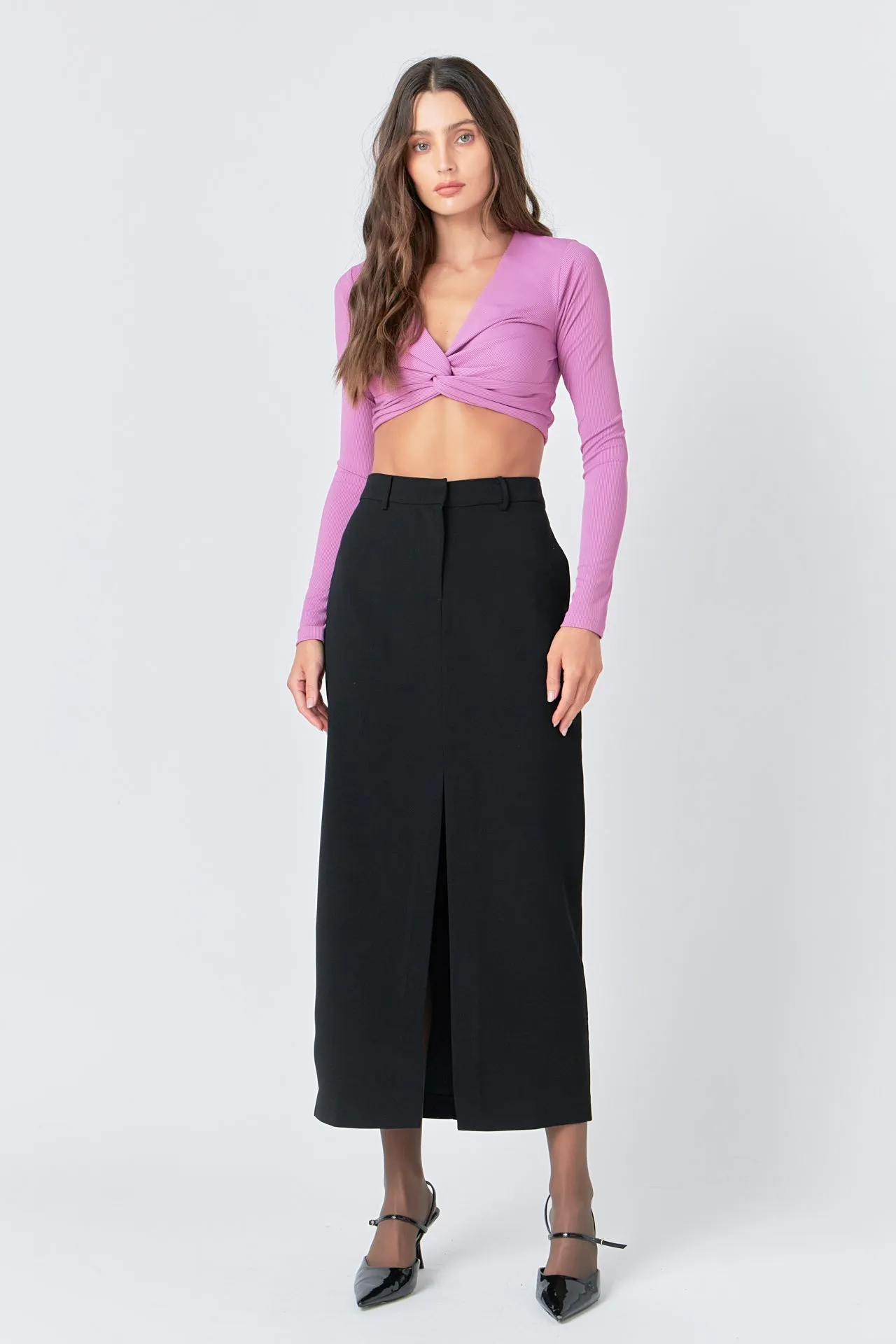 Front Twist Cropped Long Sleeve sold by Endless Rose product image thumbnail 2