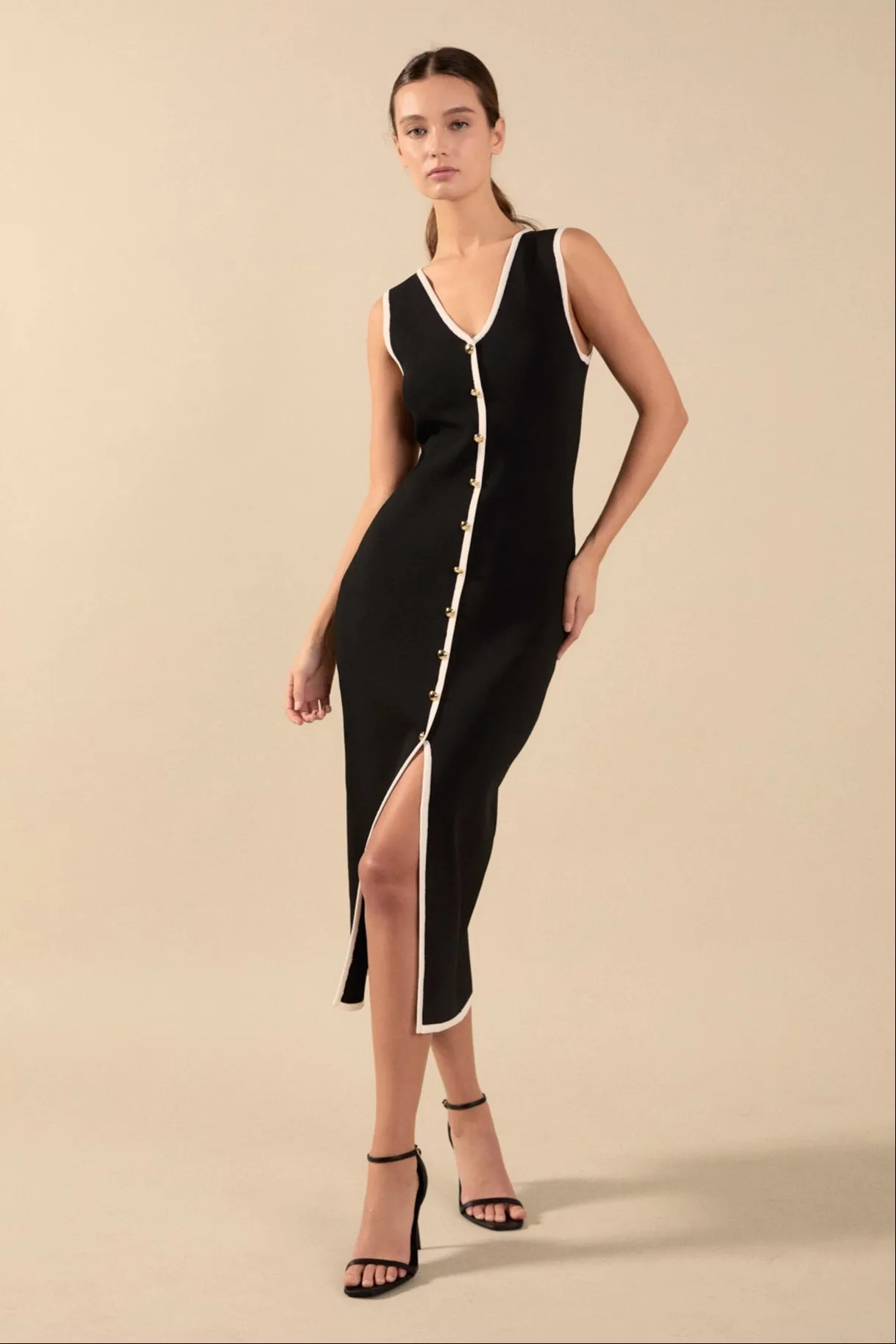 Knit Contrast Midi Dress sold by Endless Rose