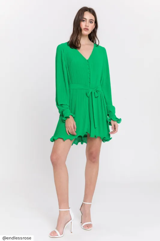 Chiffon Pleated Mini Dress sold by Endless Rose