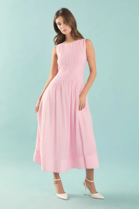 Annabelle Organza Pintuck Sleeveless Midi Dress sold by Endless Rose