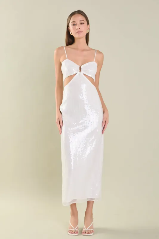 Emma Sequin Cut Out Midi Dress sold by Endless Rose