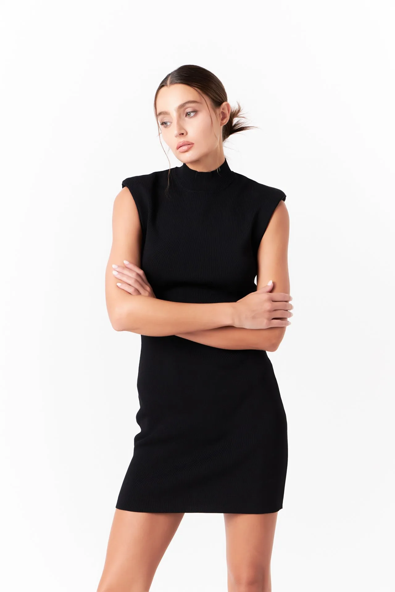 Shoulder Pad Knitdown Mini Dress sold by Endless Rose product image thumbnail 5