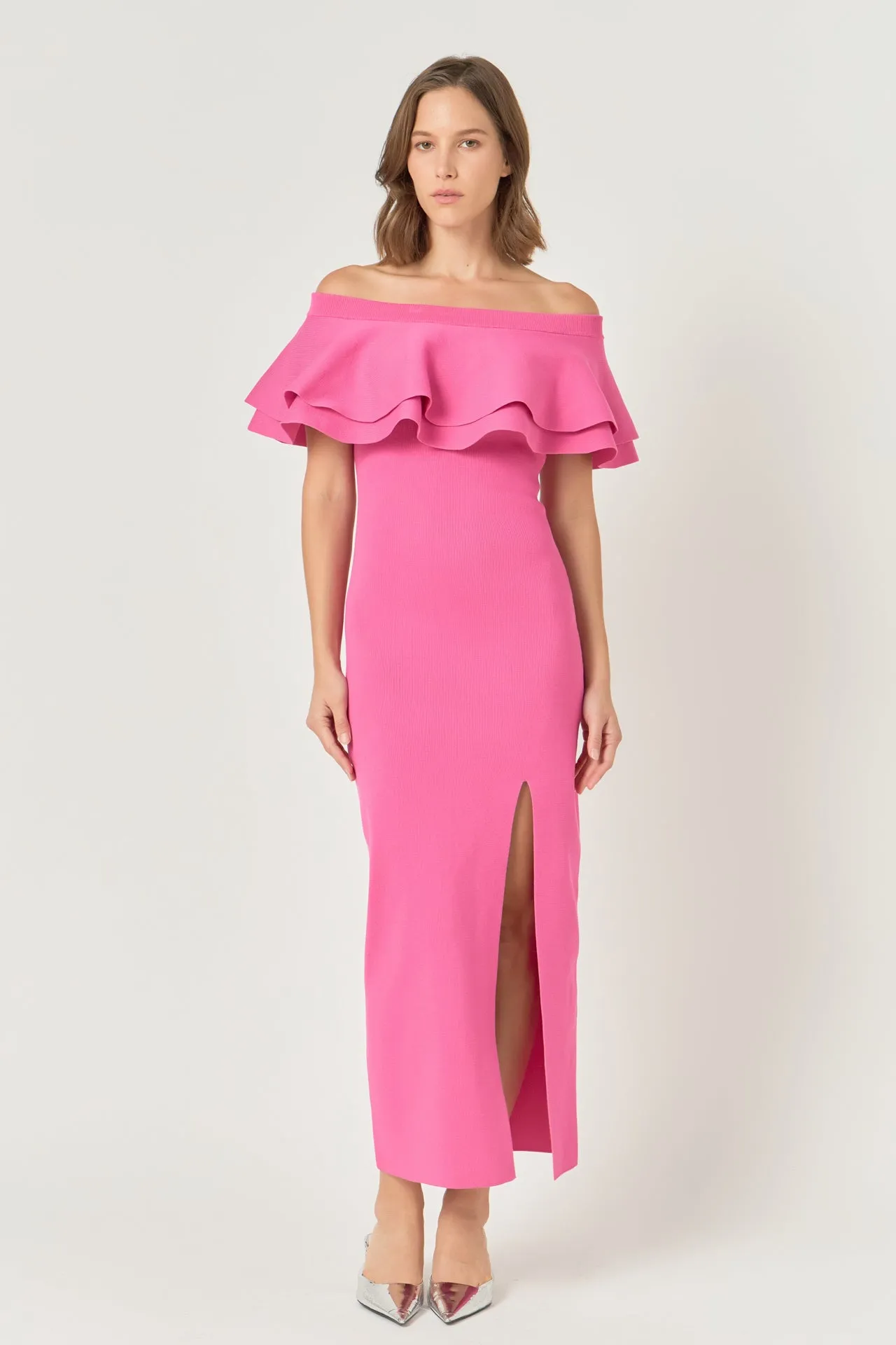 Off the Shoulder Ruffle Maxi Dress sold by Endless Rose