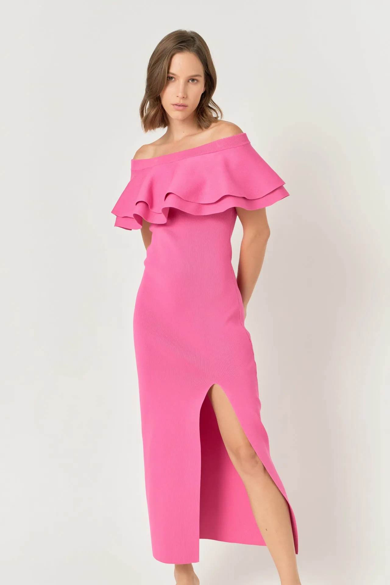 Off the Shoulder Ruffle Maxi Dress sold by Endless Rose product image thumbnail 5