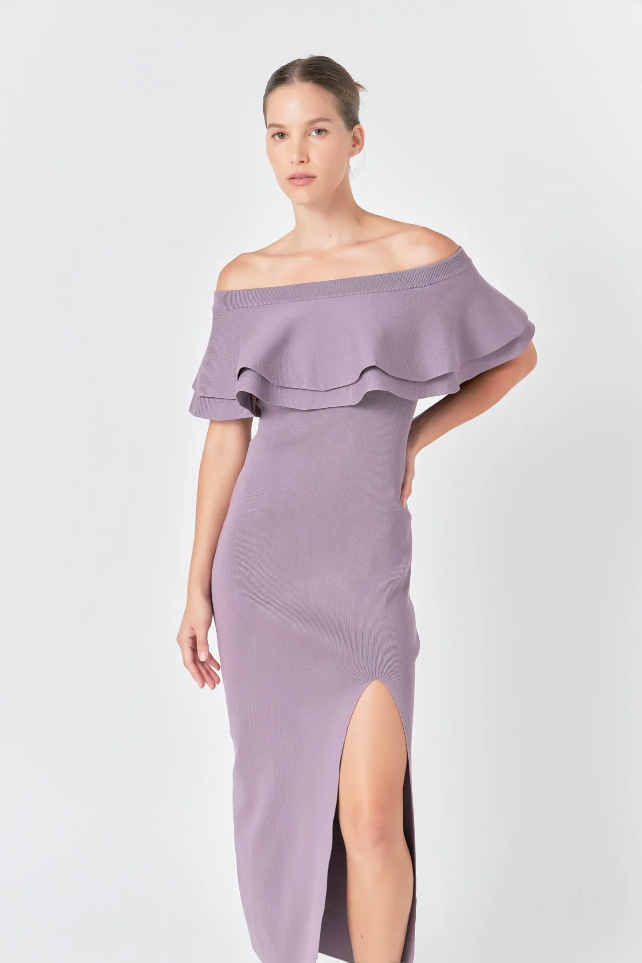 Off the Shoulder Ruffle Maxi Dress sold by Endless Rose product image thumbnail 5