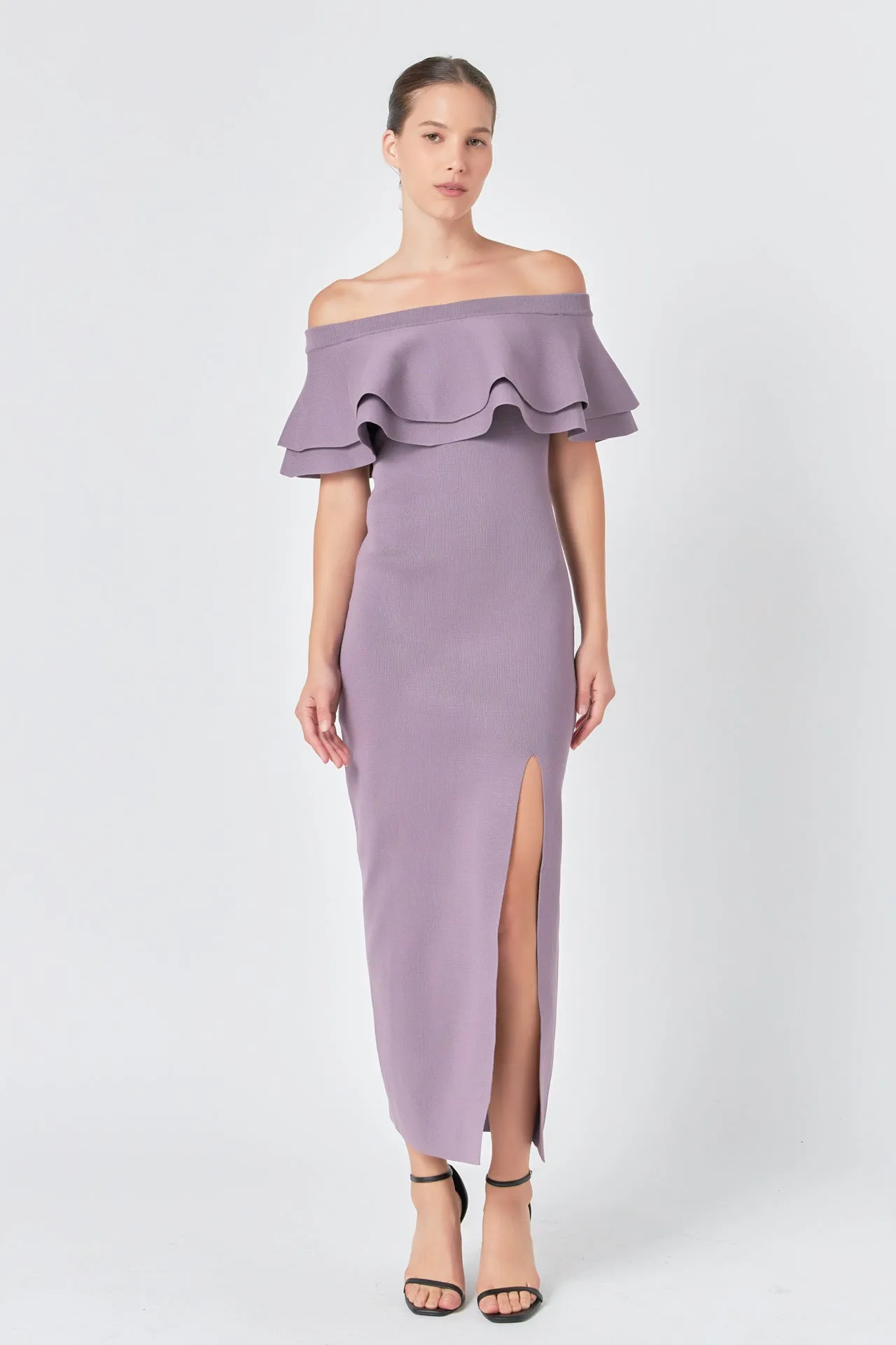 Off the Shoulder Ruffle Maxi Dress sold by Endless Rose