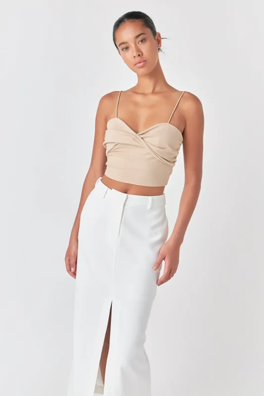 Ruched Nylon Jersey Back Twist Tank sold by Endless Rose