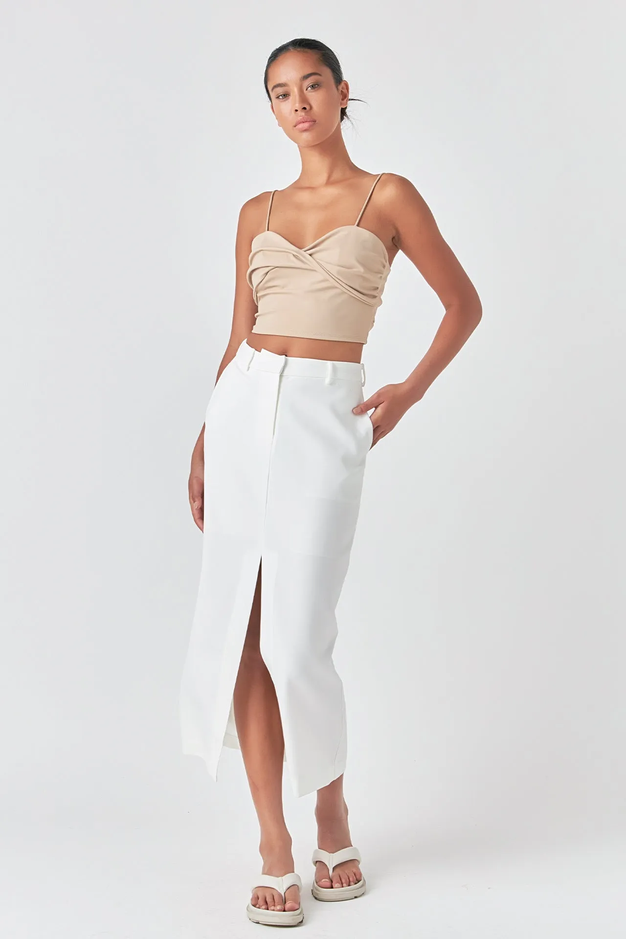 Ruched Nylon Jersey Back Twist Tank sold by Endless Rose product image thumbnail 5