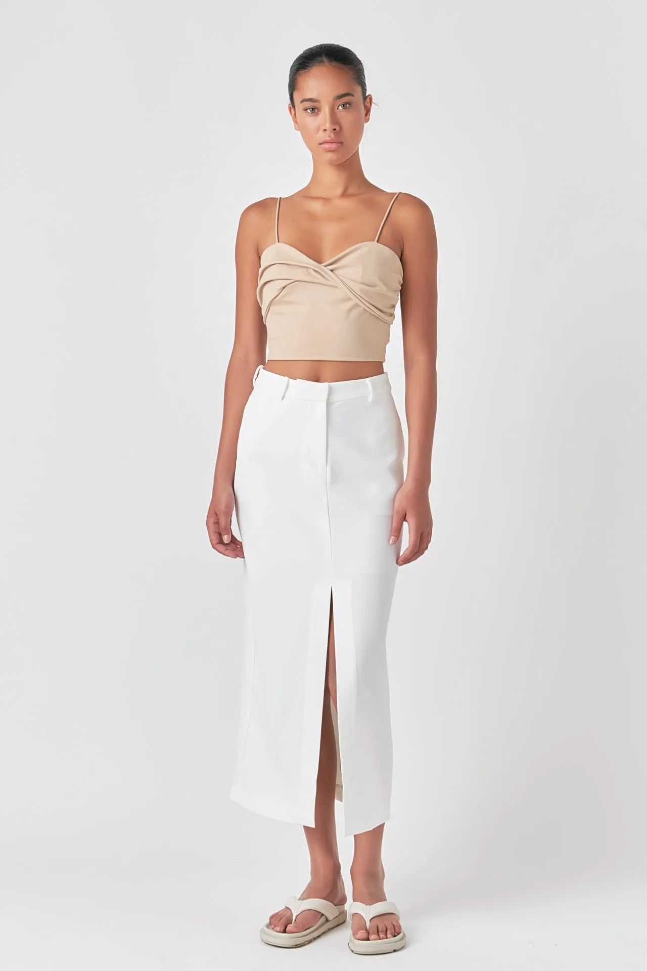 Ruched Nylon Jersey Back Twist Tank sold by Endless Rose product image thumbnail 2