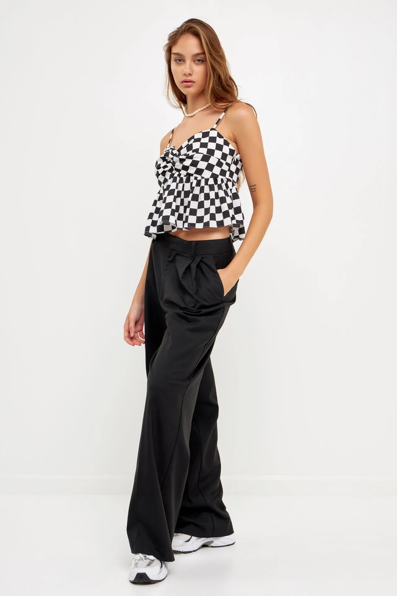 Knotted Checker Print Top sold by Endless Rose product image thumbnail 4