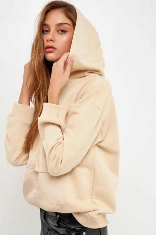 Contrast Pocketed Hoodie sold by Endless Rose