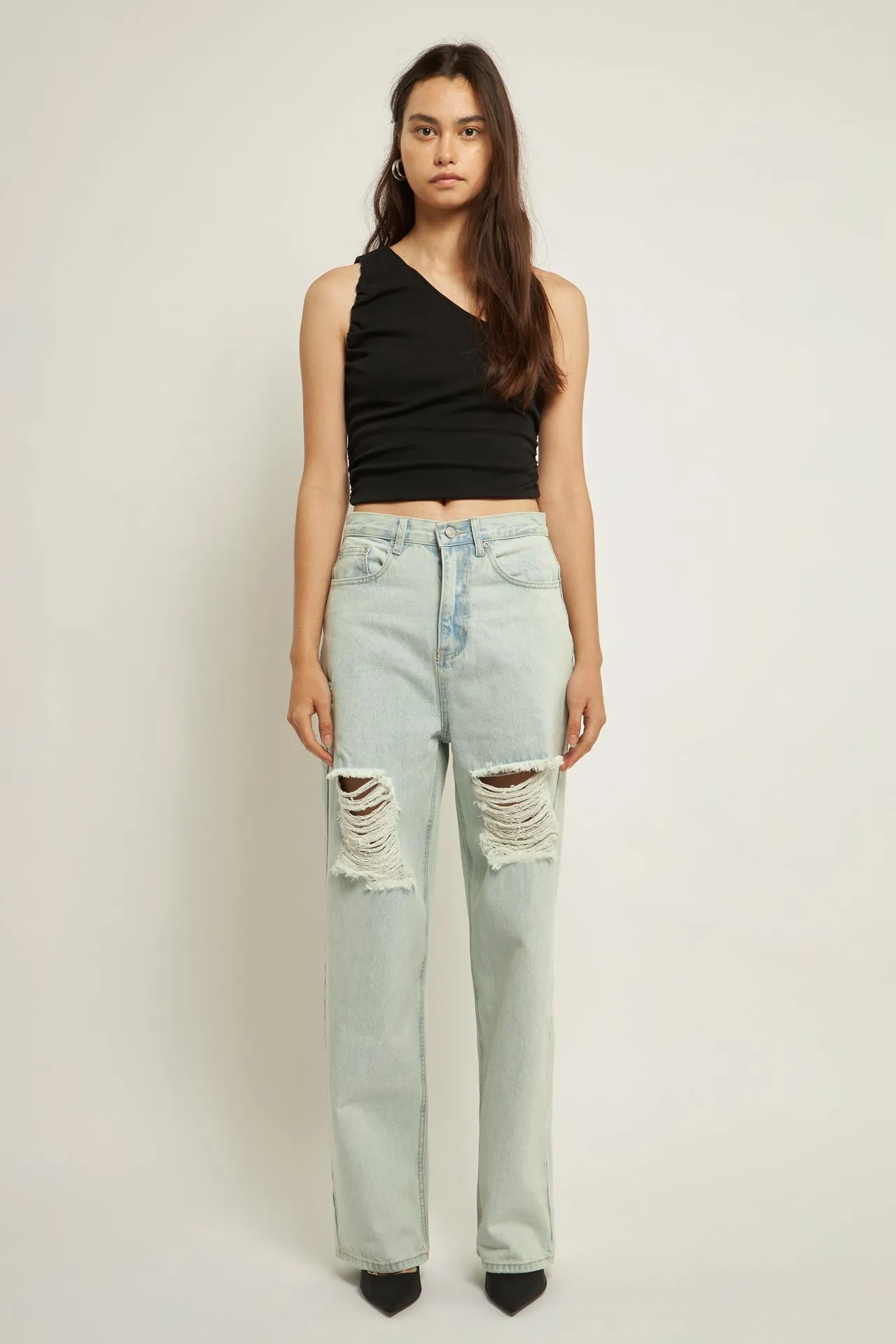 Ruched One Shoulder Crop Top sold by Endless Rose product image thumbnail 2