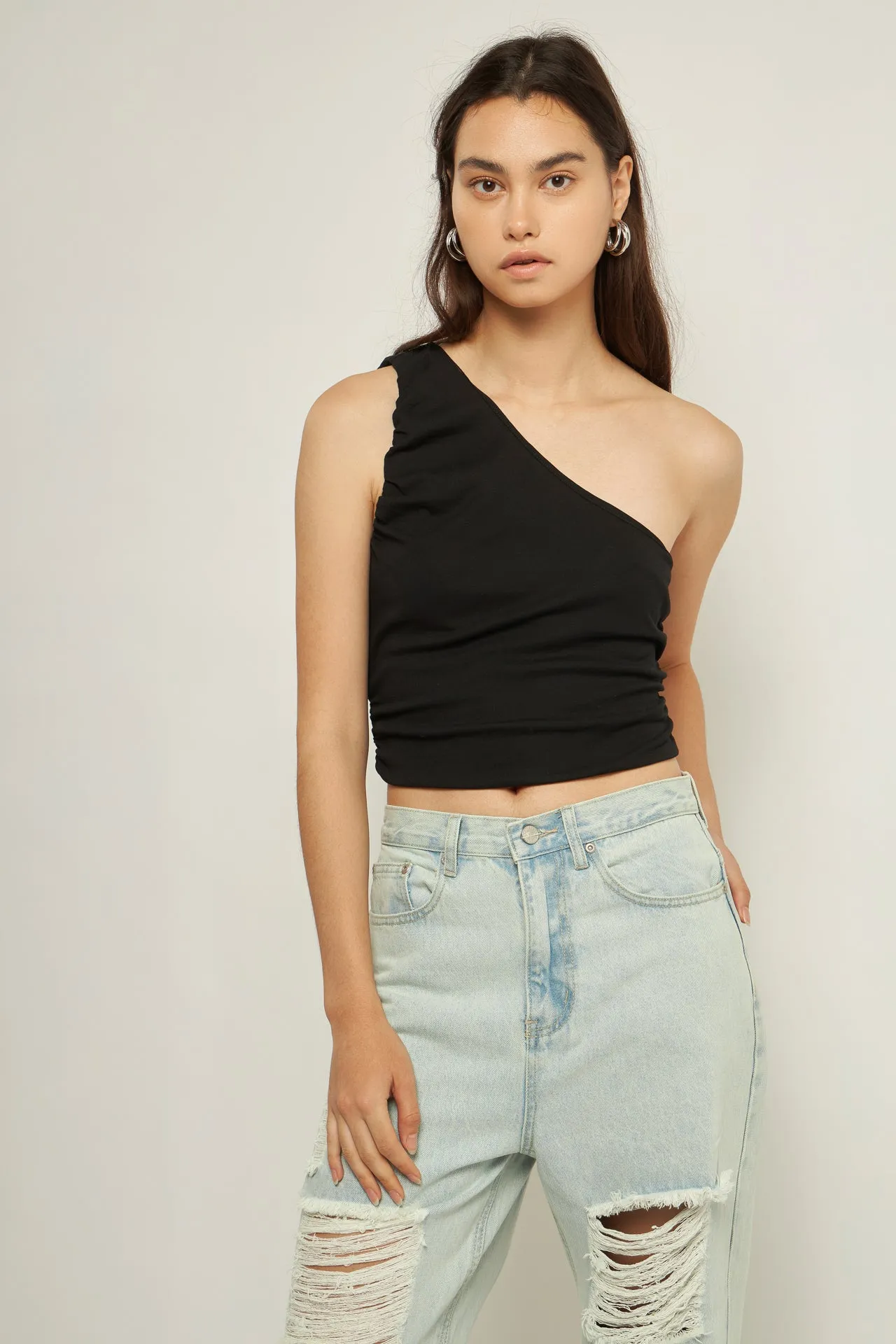 Ruched One Shoulder Crop Top sold by Endless Rose product image thumbnail 3