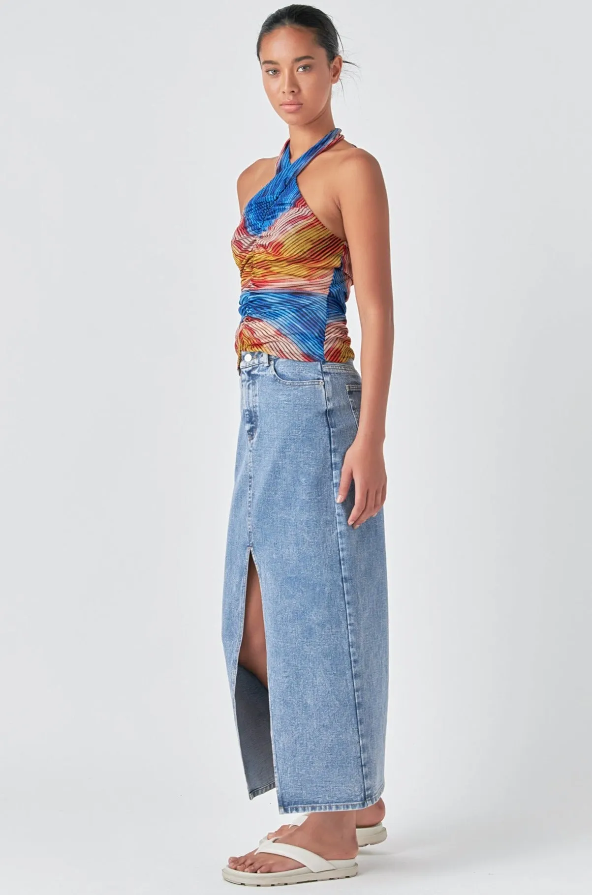 Striped Mesh Halter Top sold by Endless Rose product image thumbnail 4