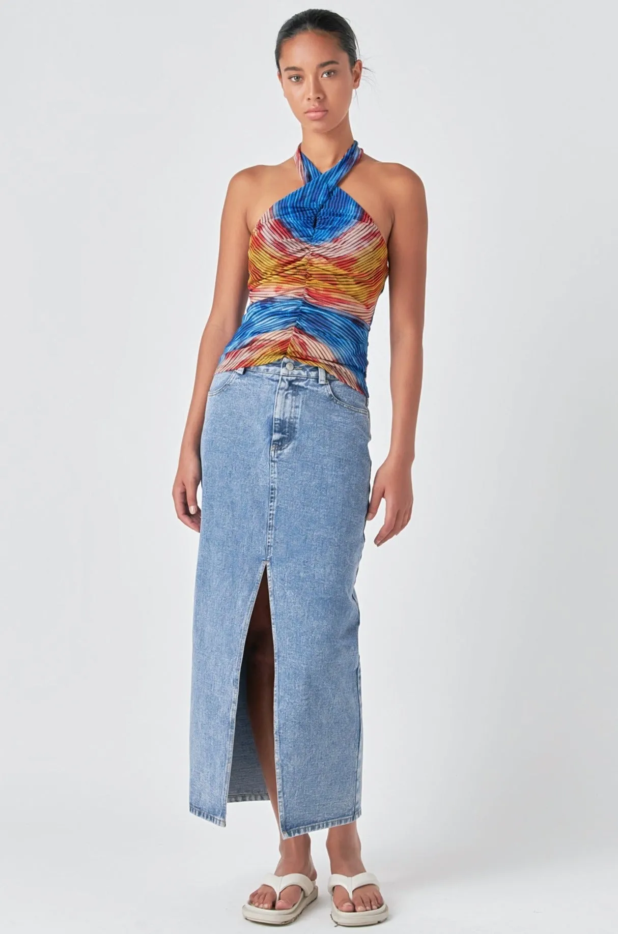 Striped Mesh Halter Top sold by Endless Rose product image thumbnail 2