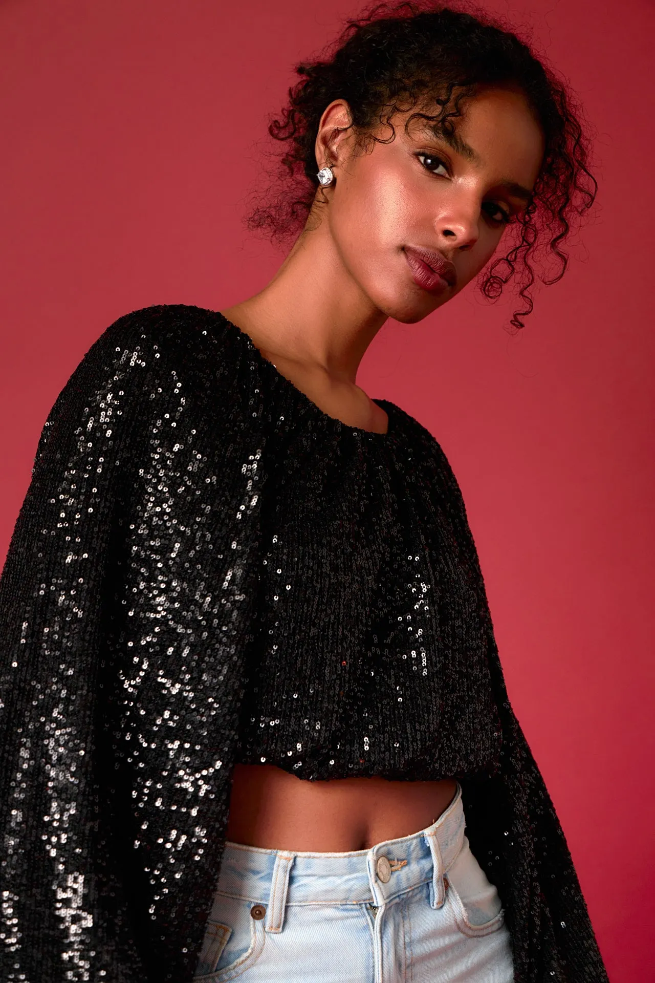 Sequins Blouson Top sold by Endless Rose product image thumbnail 5
