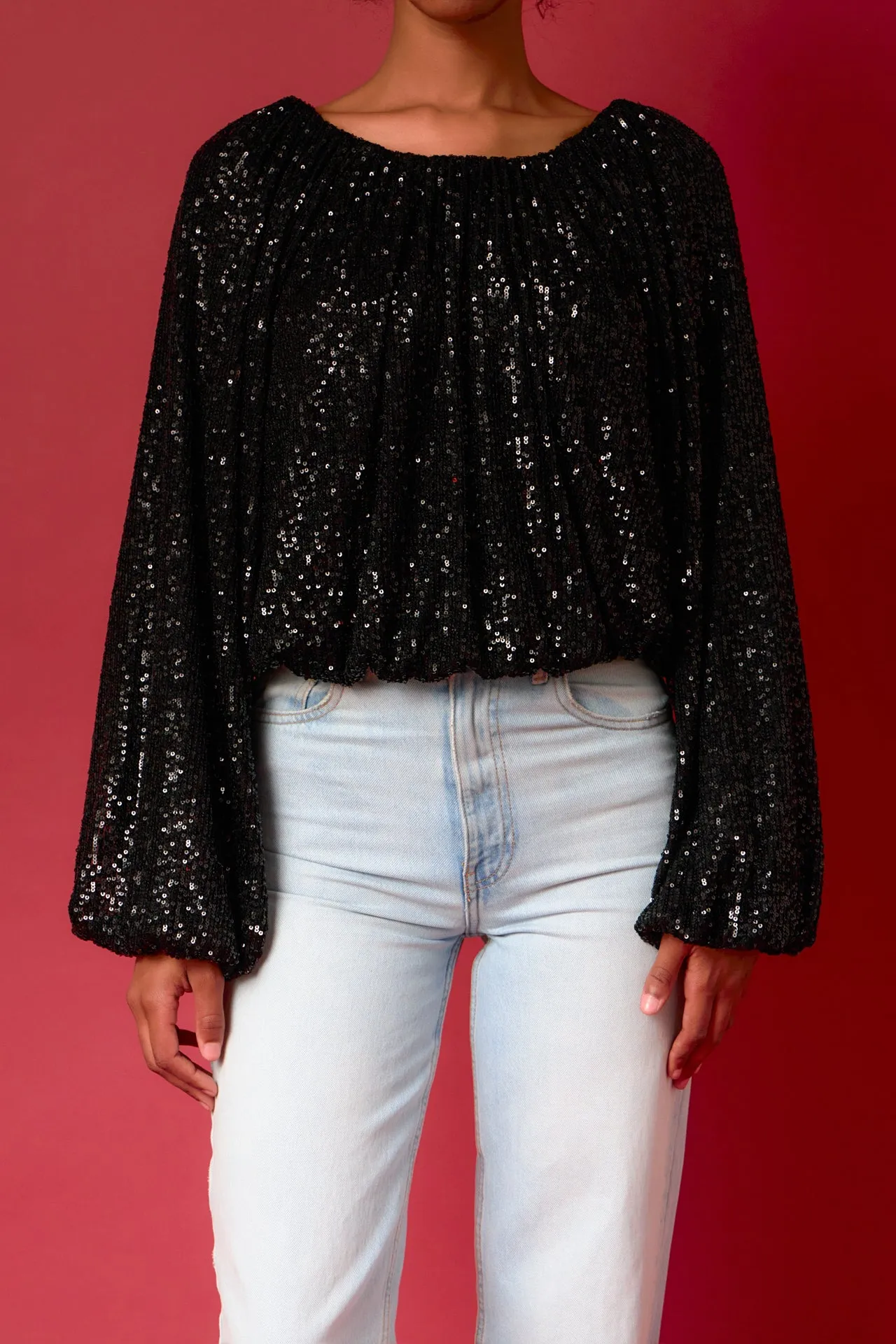 Sequins Blouson Top sold by Endless Rose product image thumbnail 2