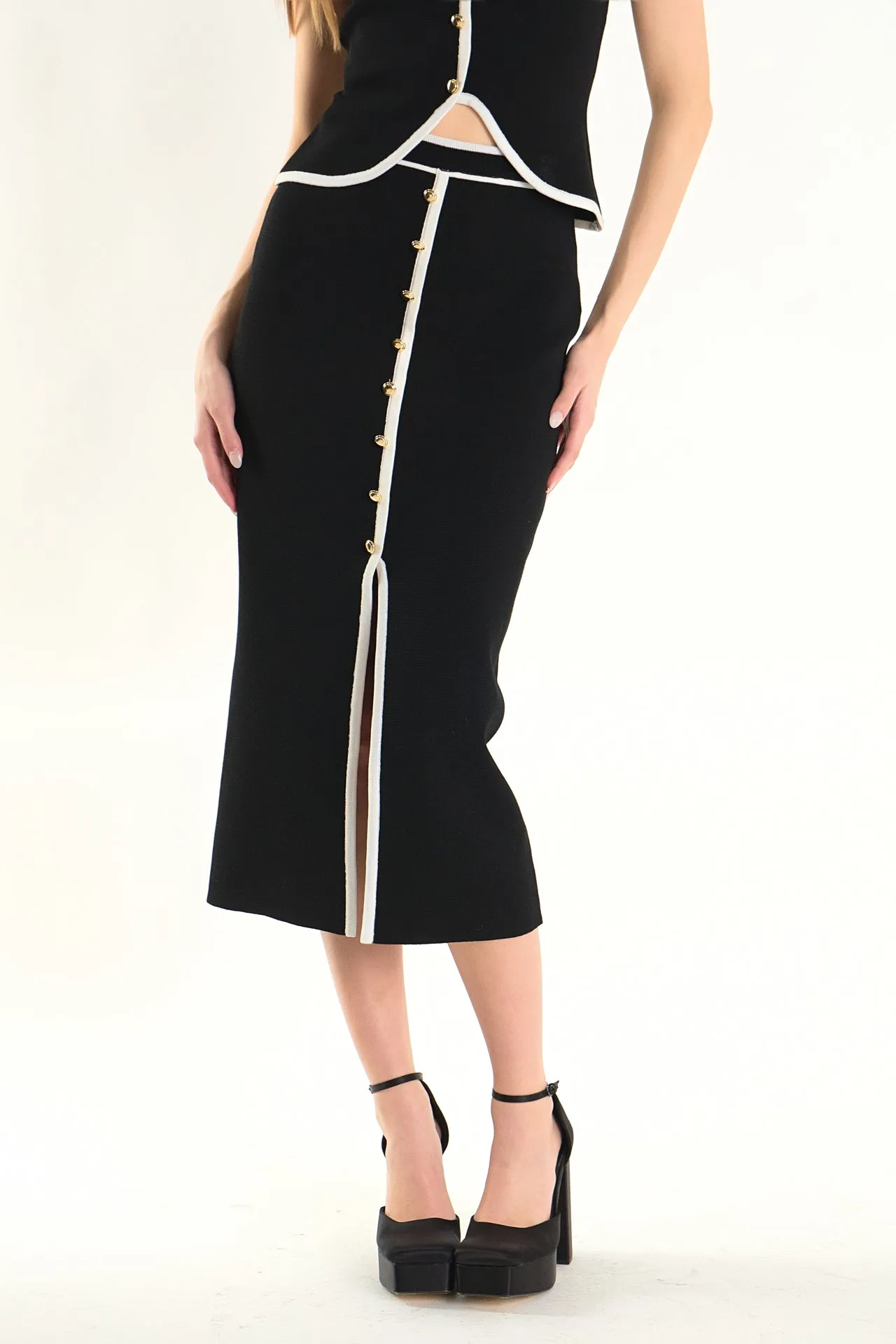 Knit Contrast Maxi Skirt sold by Endless Rose product image thumbnail 2